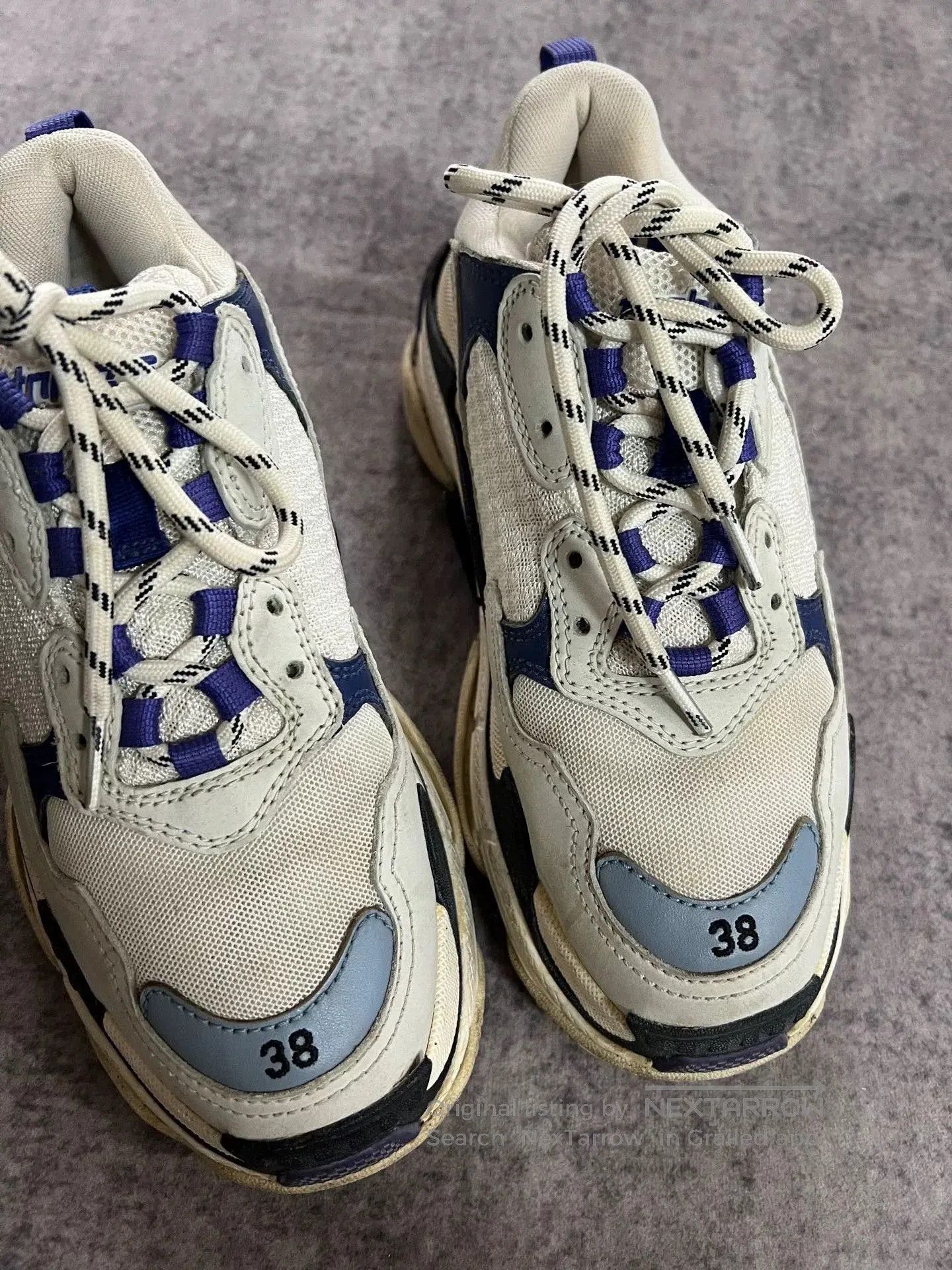 Balenciaga balenciaga white and purple dad sneakers. Size US 6 / EU 39 - 2 Thumbnail