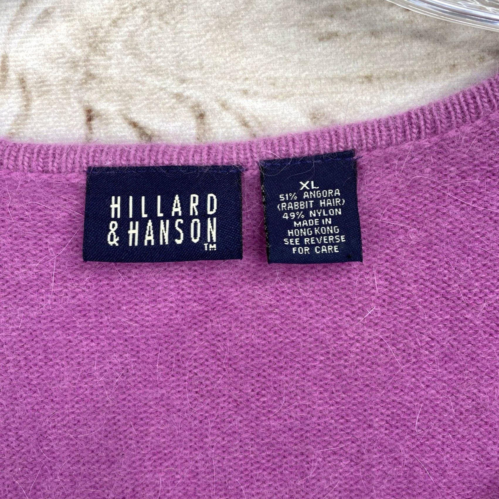 Pinko VINTAGE Hillard & Hanson Sweater Cardigan XL Pink Angora Fuzzy Knit Wool-Blend All Seasons Women’s 90s Bohemian Coquette Cottagecore Size XL / US 12-14 / IT 48-50 - 2 Thumbnail