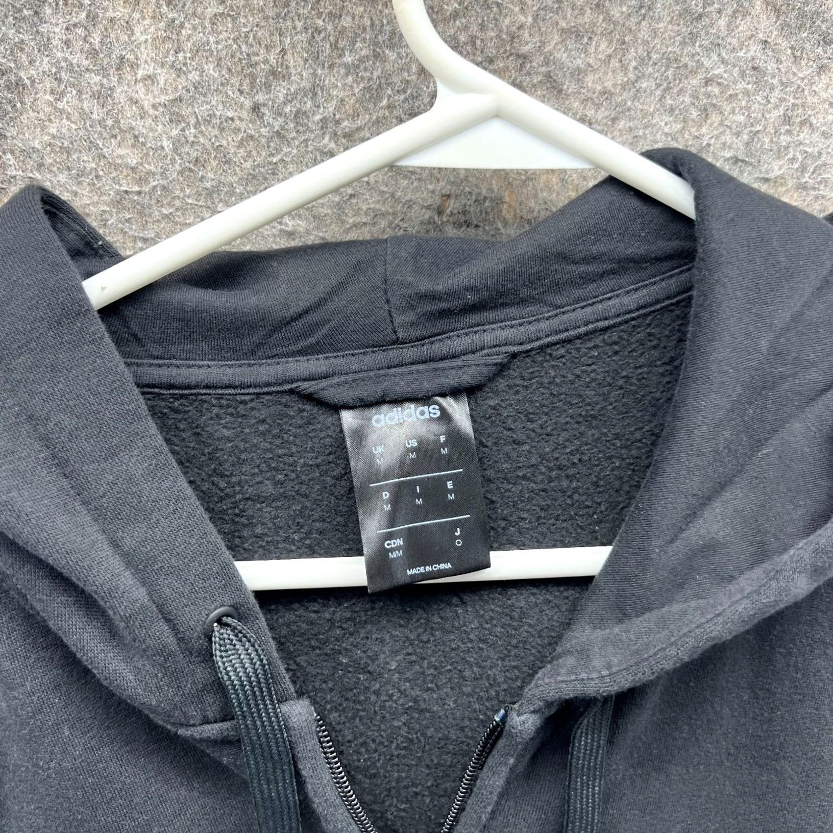 Adidas Adidas Jacket Mens Medium Black White Full Zip Hooded Athletic Trefoil Fleece Shirt Size US M / EU 48-50 / 2 - 6 Thumbnail