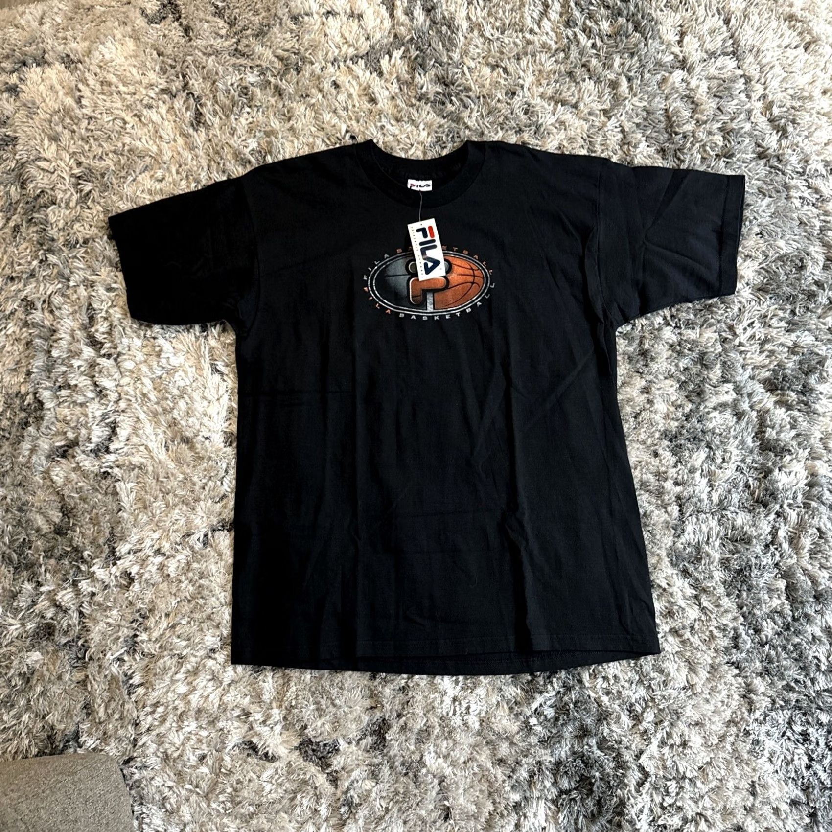 Fila VINTAGE Fila T-Shirt L Black Rare Basketball Graphic Sport Y2K Short Sleeve BNWT Size US L / EU 52-54 / 3 - 3 Thumbnail