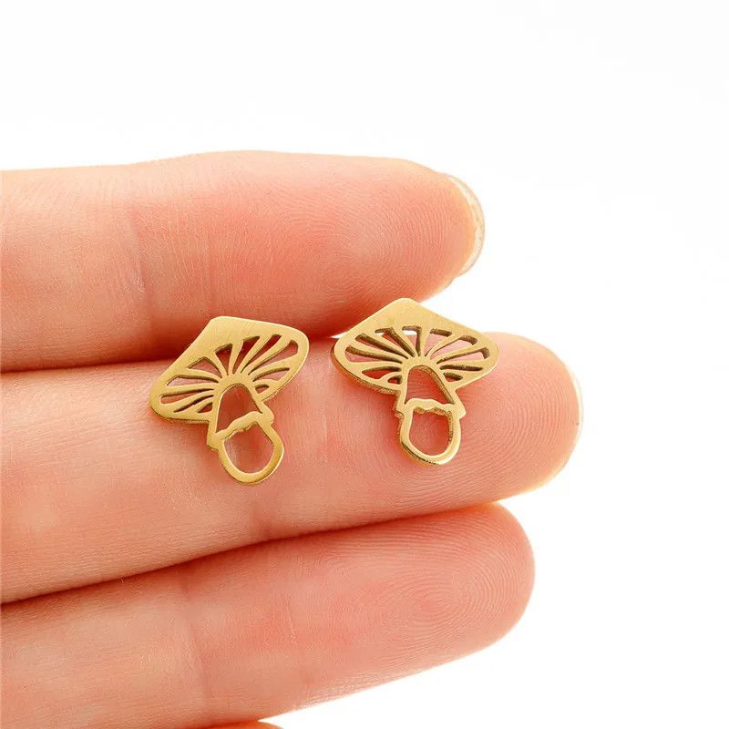 Jewelry Mushroom Stud Earrings Charm Earring Gift Size ONE SIZE - 2 Thumbnail