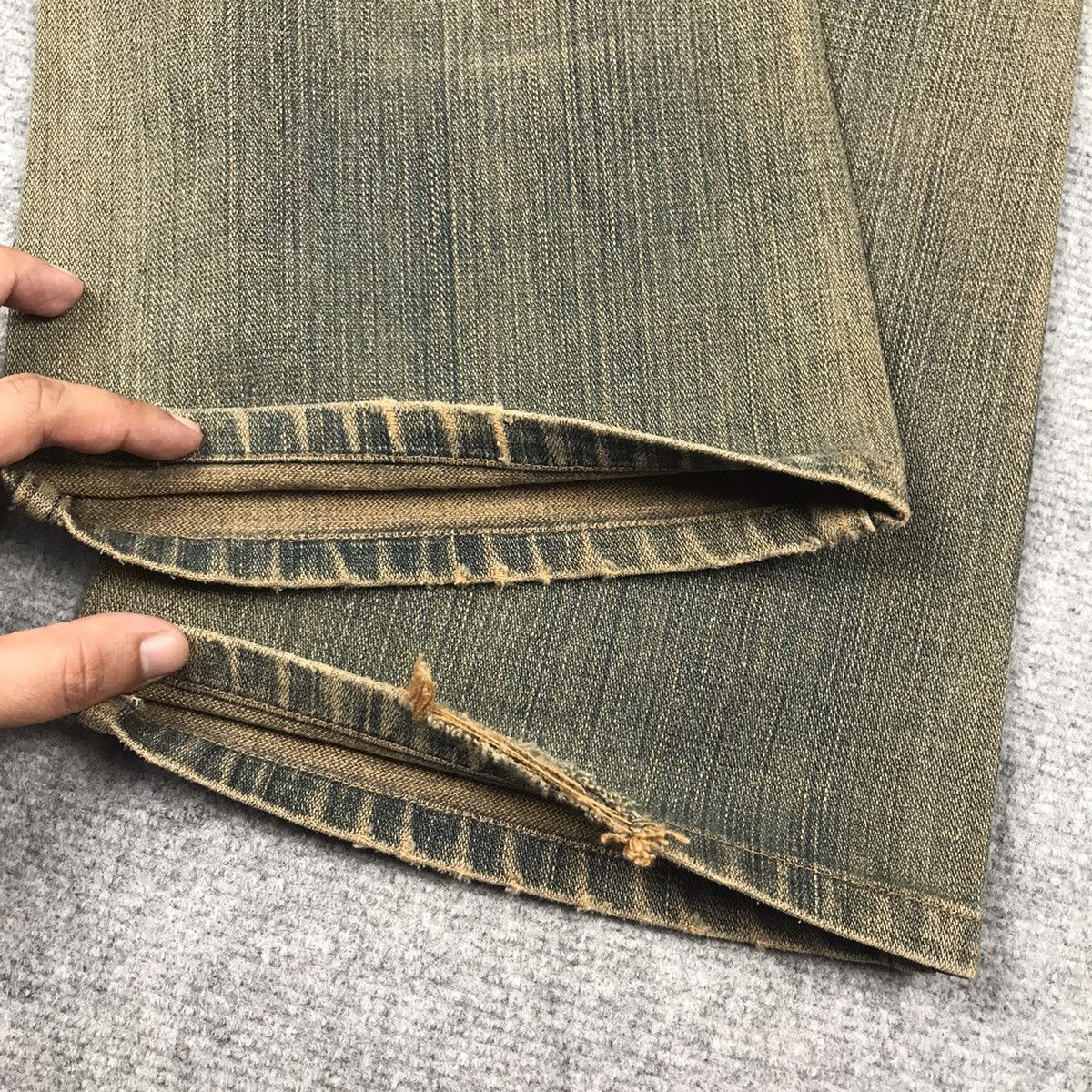 Japanese Brand × Wrangler FLARE DENIM RUSTY DISTRESSED WRANGLER EYELET DENIM PANTS Size US 28 / EU 44 - 12 Thumbnail