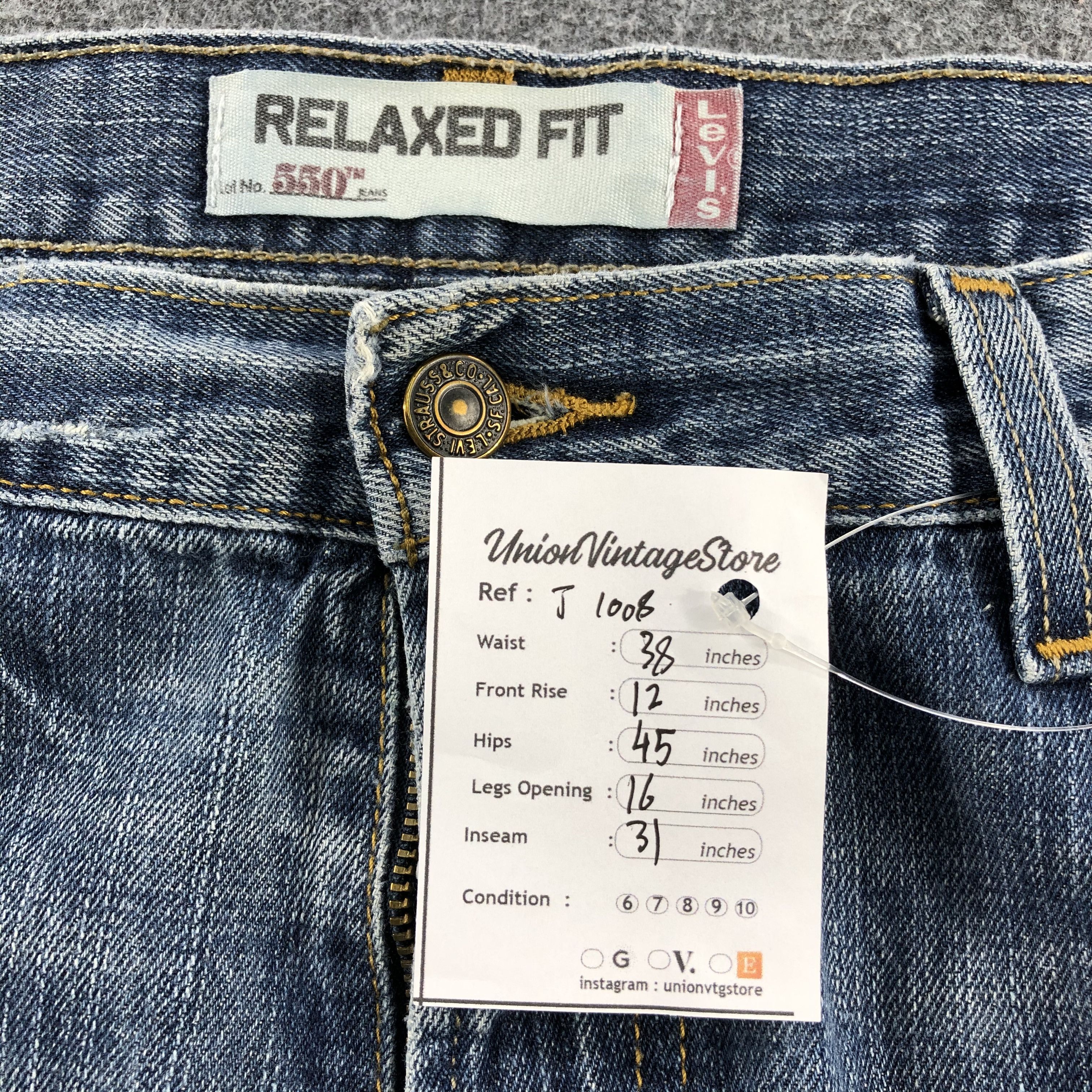 Levi's Vintage Levis Jeans Lot 550 Stone Wash Denim-J1008 Size US 37 - 12 Thumbnail
