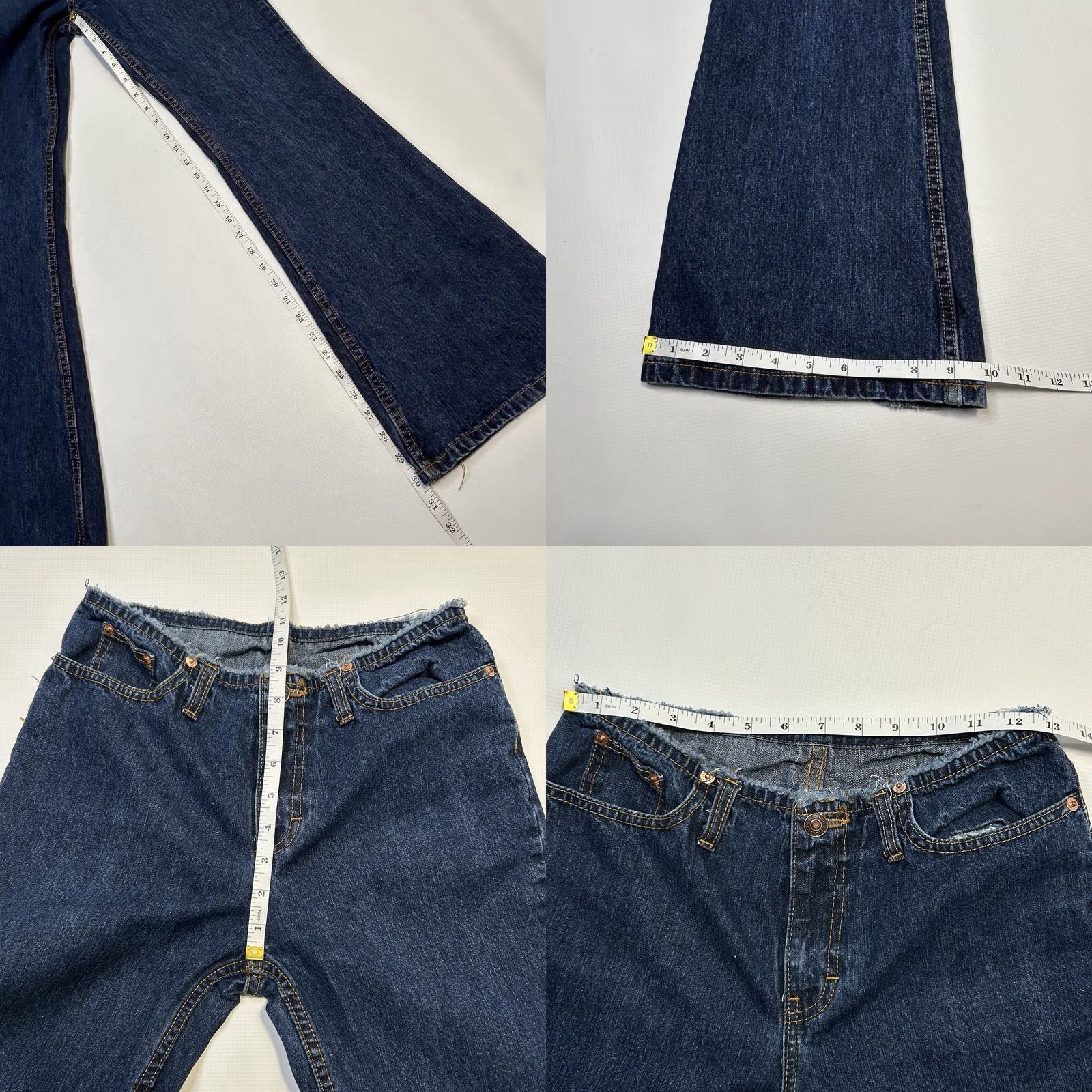 Jordache VINTAGE Jordache Jeans Flare Womens 26X30 Denim Dark Wash 80s 90s Retro City Festival Hipster Love Peace Embroidered Logo 5-Pocket Size 26" / US 2 / IT 38 - 8 Thumbnail
