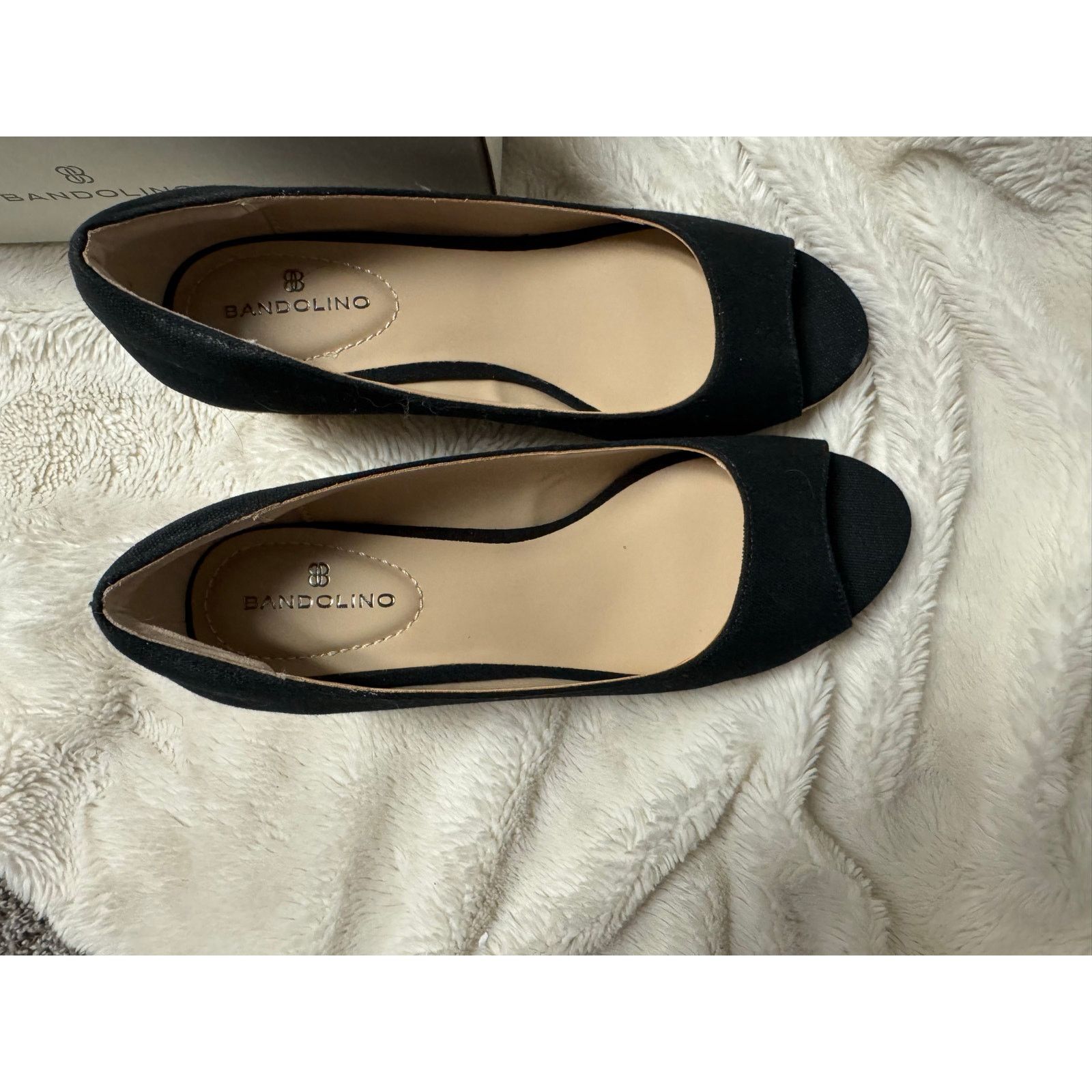 Other Bandolino Nuri Espadrille Wedge Pumps Black Fabric 7M New Size US 7 / IT 37 - 2 Thumbnail