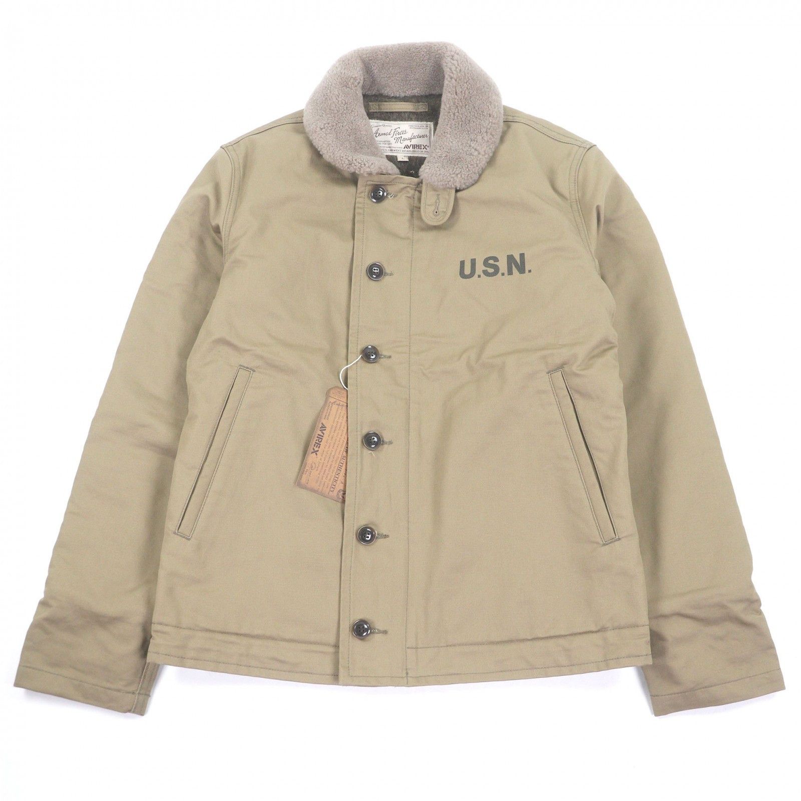 Avirex Avirex AVIREX N-1 Sheepskin Collar Padded Jacket Textile Outerwear DUTY FREE for USA Size ONE SIZE - 1 Thumbnail