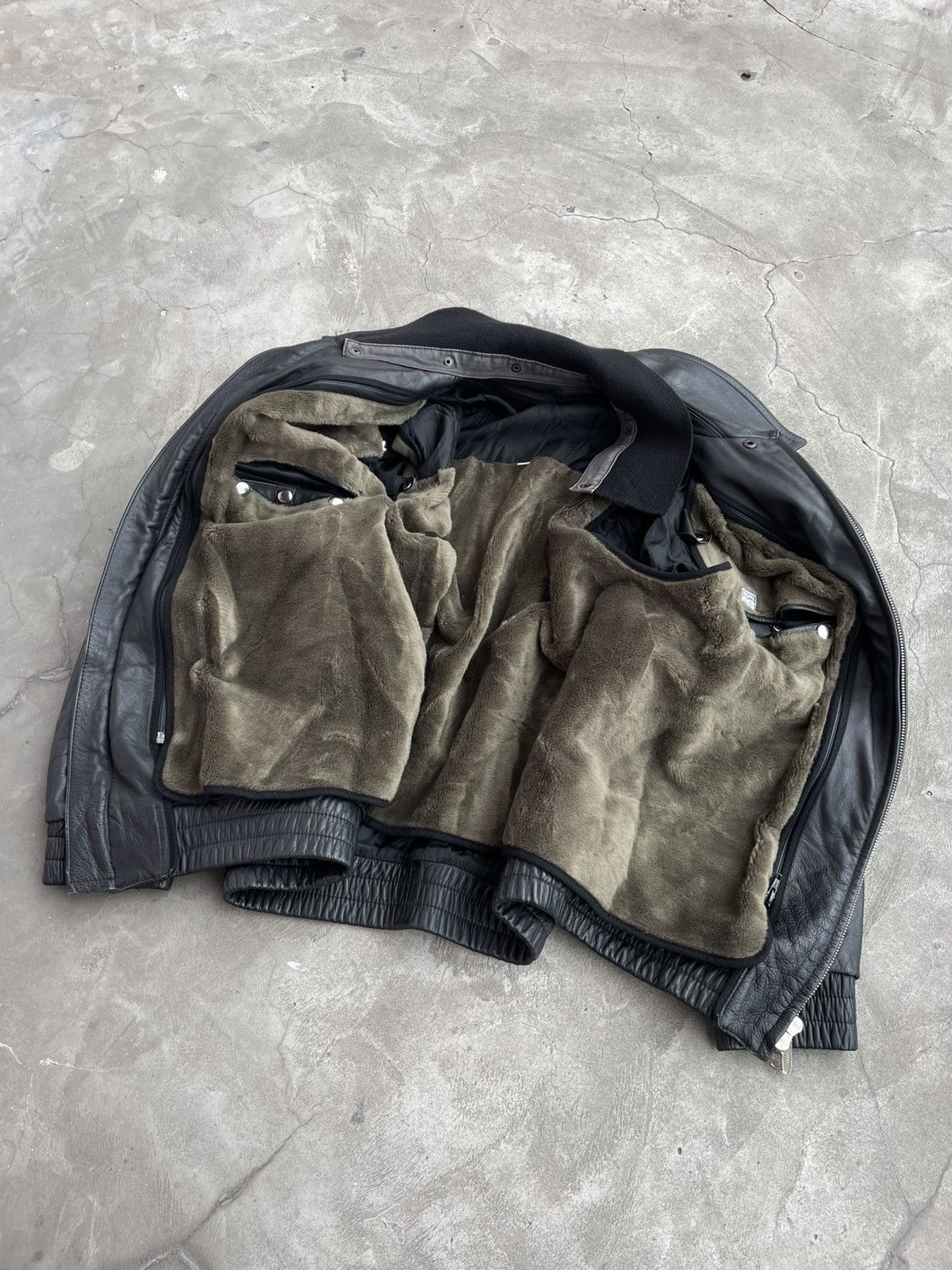 Vintage 1994 German Police Officer’s Jacket; Tanned Lambskin; Riri Size US XXL / EU 58 / 5 - 12 Thumbnail