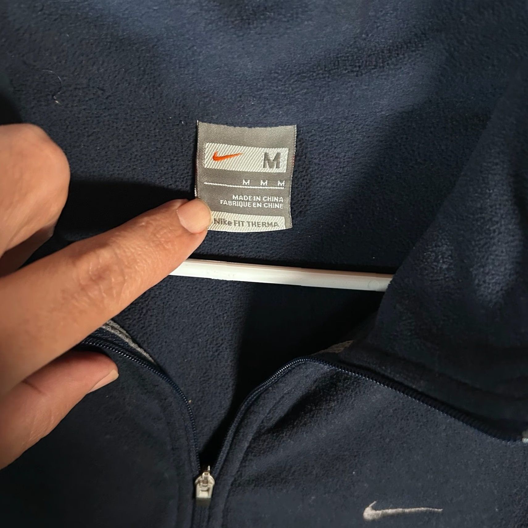 Nike Nike VTG Fit Therma Quarter Zip Navy Blue Pullover Fleece Athletic Sweater Men M Size US M / EU 48-50 / 2 - 2 Thumbnail