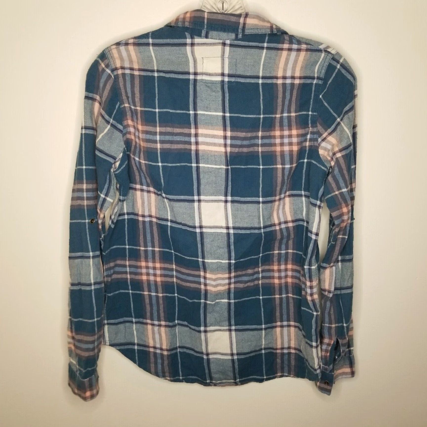 Garage Garage Women's Blue Plaid Long Sleeve Snap Button-Up Shirt Size Small Size S / US 4 / IT 40 - 4 Thumbnail