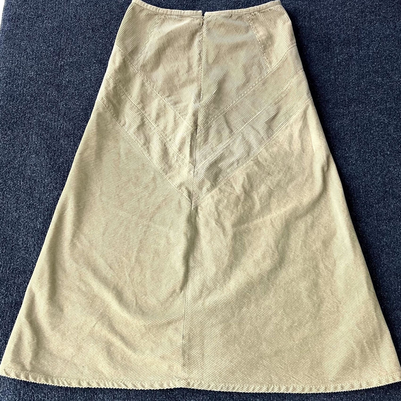 Vintage Woolrich Skirt Womens 8 Khaki A-Line Midi Cotton Twill Back Zip Chevron 5025 Size 30" / US 8 / IT 44 - 5 Thumbnail
