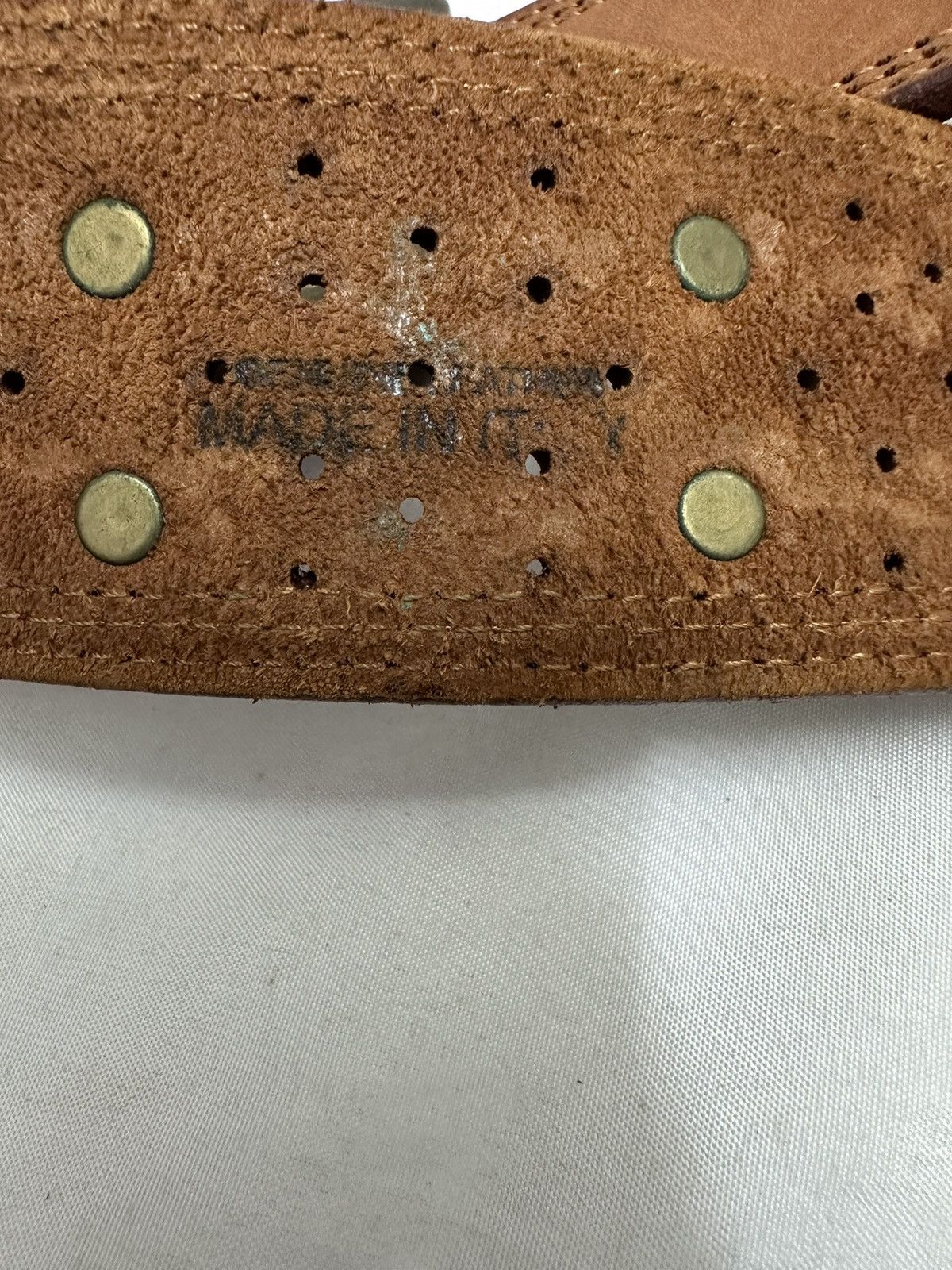 If Six Was Nine Genuine Leather Energie Stud Belt Size 34 - 5 Thumbnail