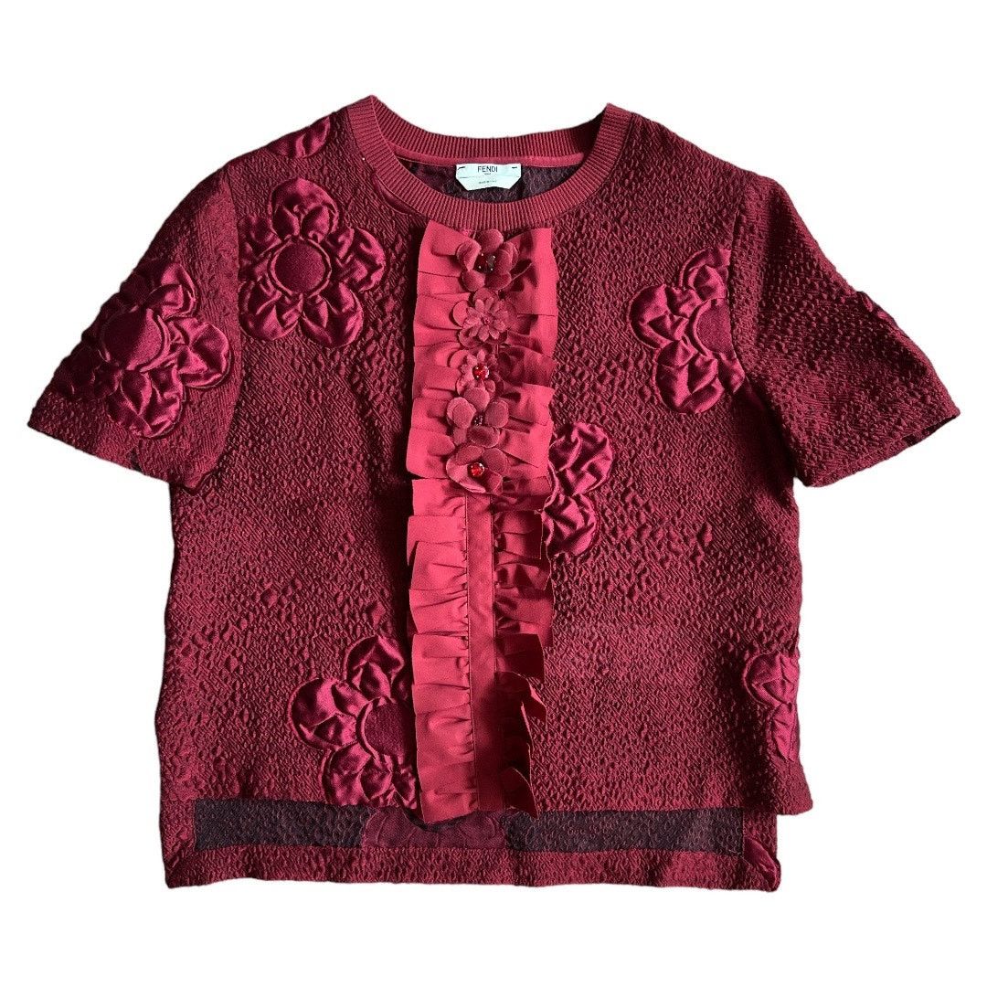Fendi FENDI Crew Neck Button-Up Top, Small/US4/IT40 Size S / US 4 / IT 40 - 2 Thumbnail