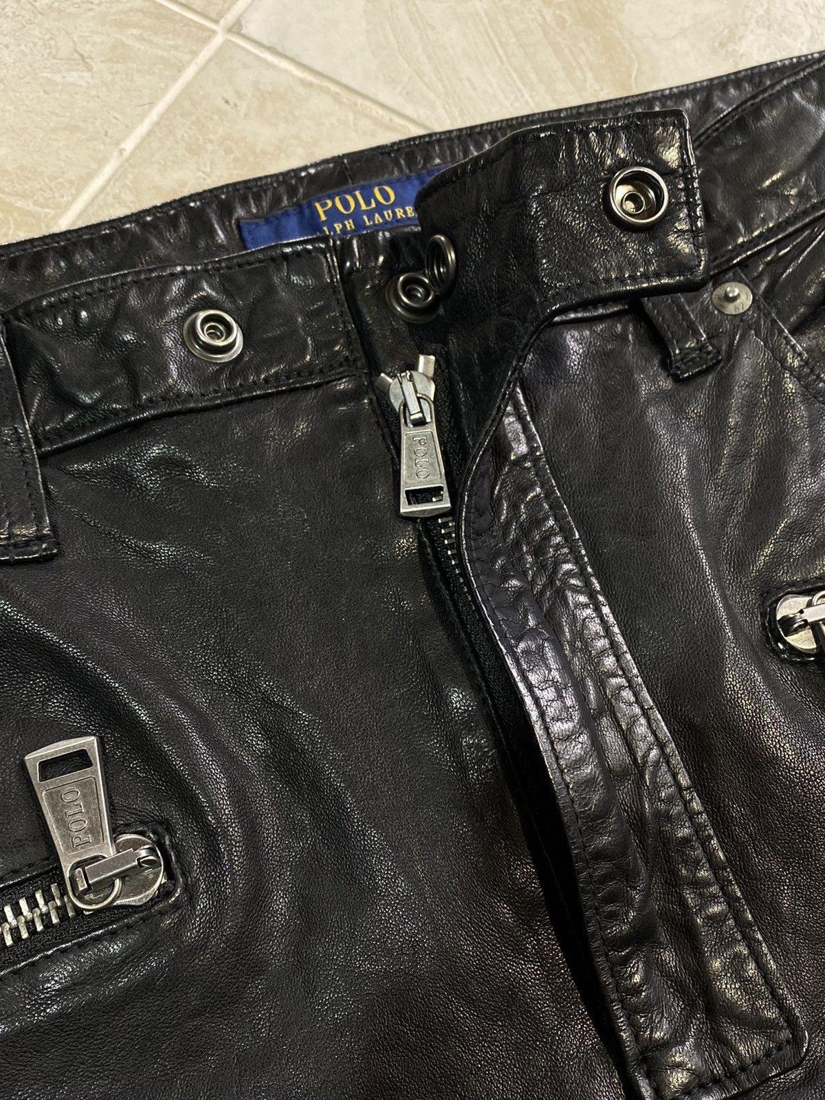 Polo Ralph Lauren Polo Ralph Lauren Women’s Leather Biker Pants Avant Garde Size 34" / US 12 / IT 48 - 14 Thumbnail
