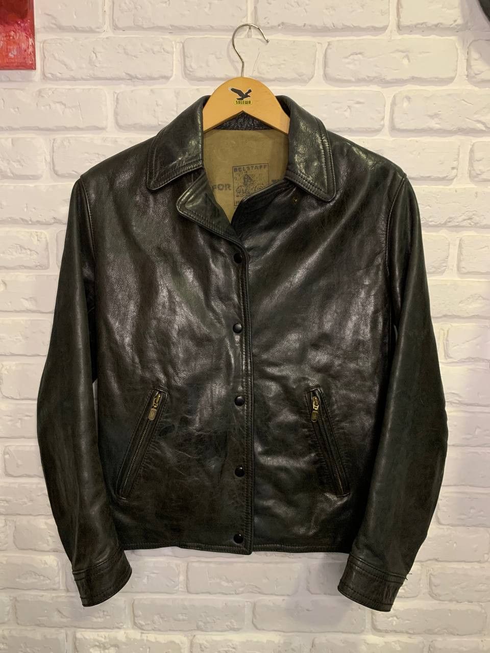 image of Belstaff Black Prince Womens Leather Jacket (Size Small)