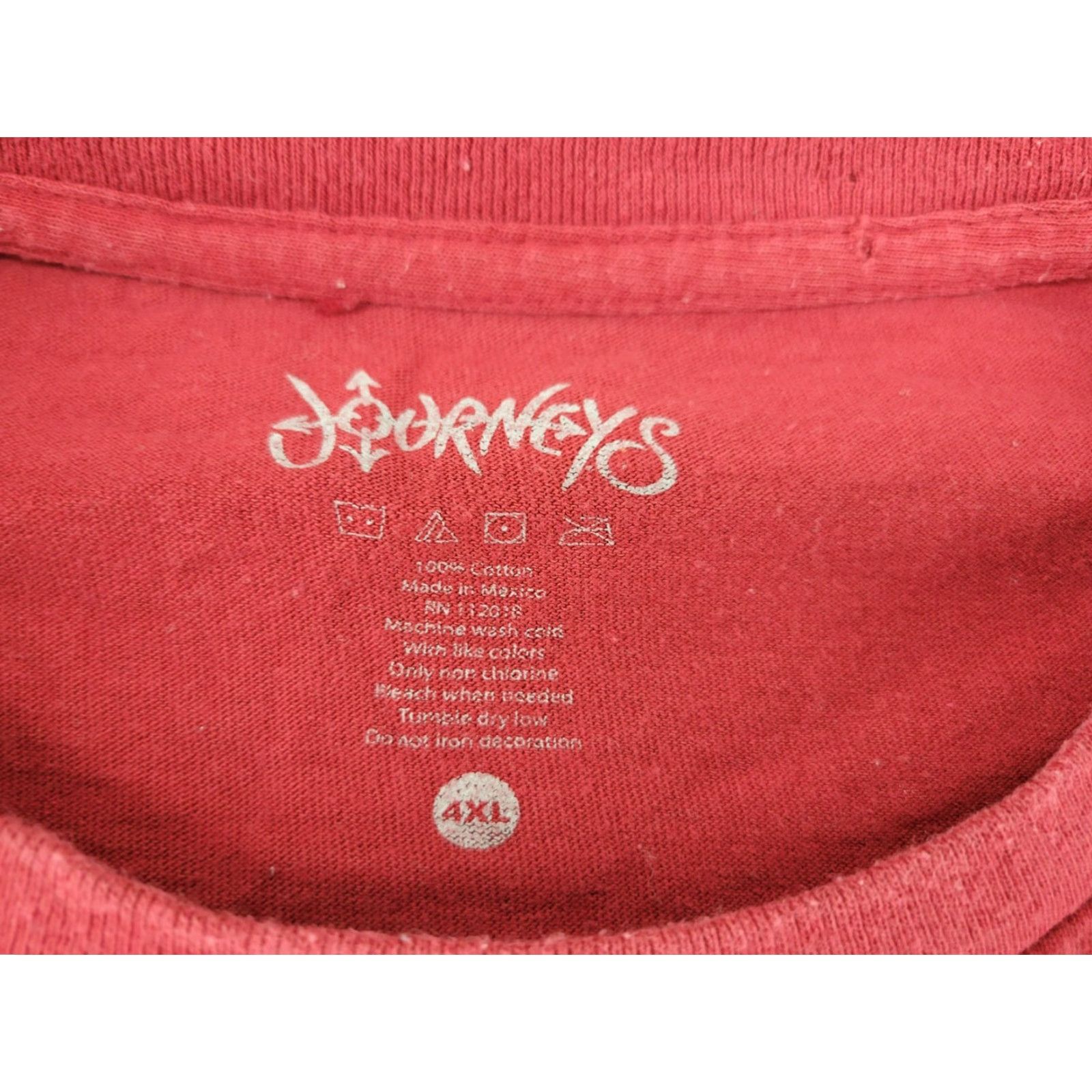Vintage Journeys 4XL T-Shirt Mens Red Short Sleeve Crew Neck Logo Shirt Vintage? No — Cotton Image? Size US XXL / EU 58 / 5 - 8 Thumbnail