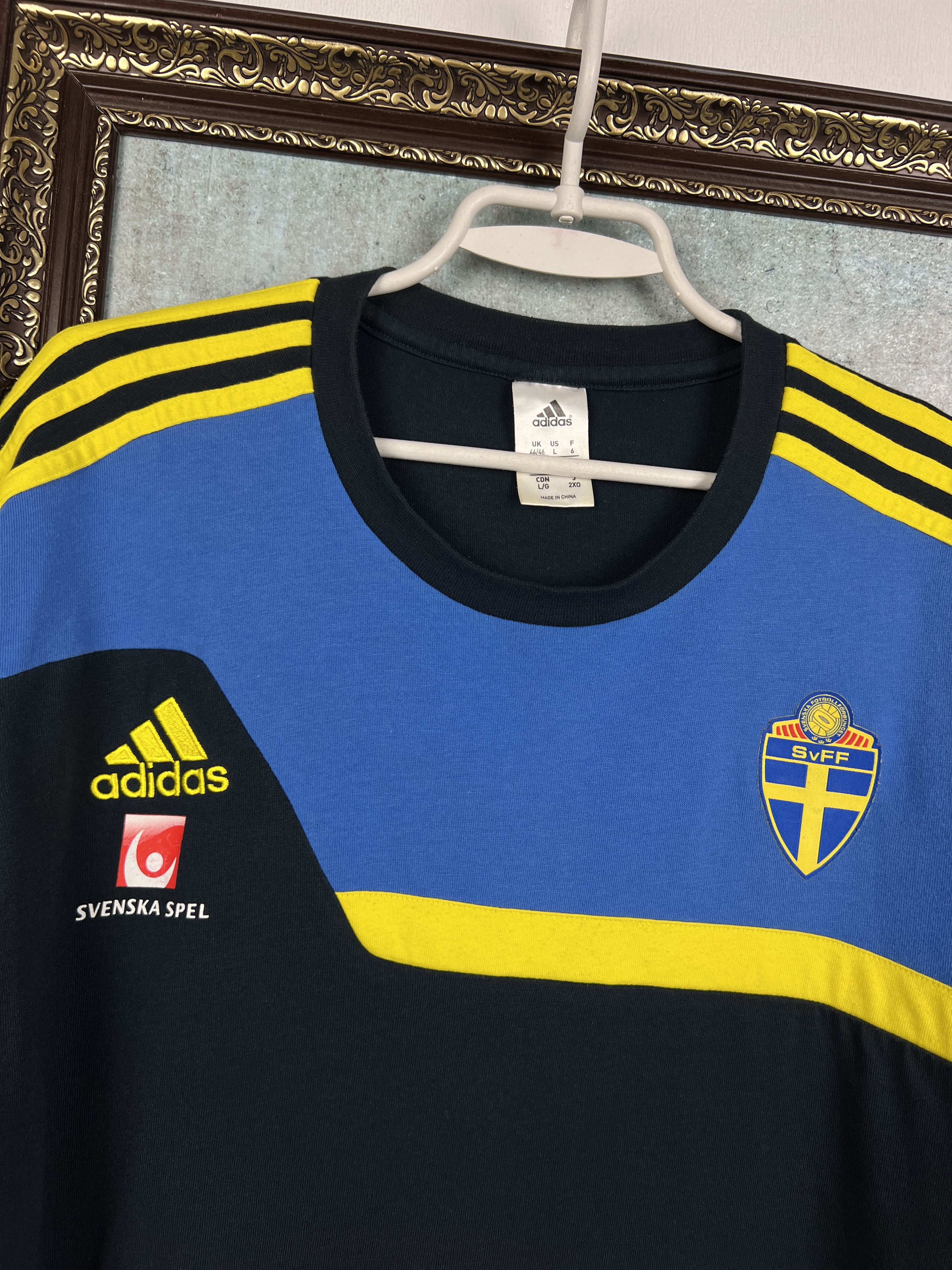 Adidas Sweden Football Train Shirt Soccer Jersey National Trikot Size US L / EU 52-54 / 3 - 3 Thumbnail