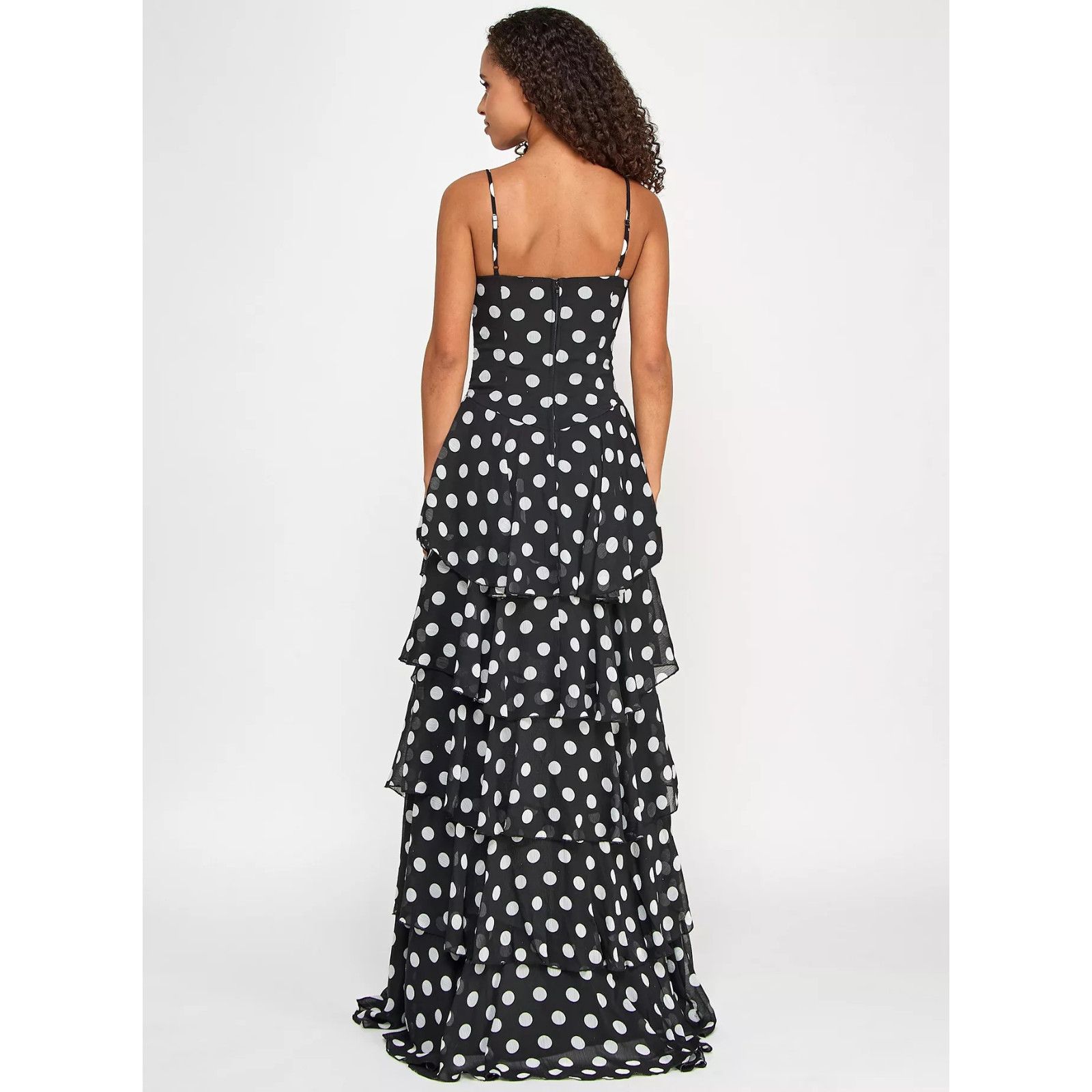 Other City Studios Juniors' Dot Print Ruffled High-Low Chiffon Size S / US 4 / IT 40 - 2 Thumbnail