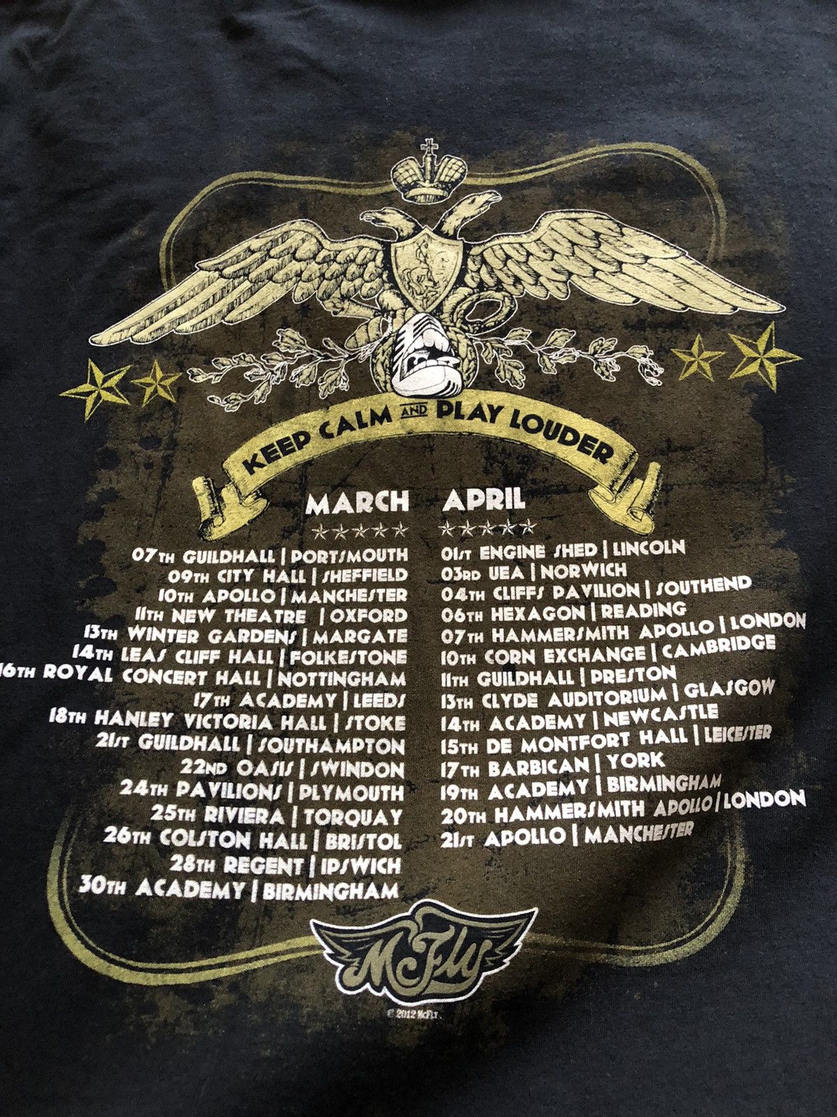 Band Tees MCFLY VINTAGE 2012 TOUR BAND TEE SHIRT Size US M / EU 48-50 / 2 - 4 Thumbnail