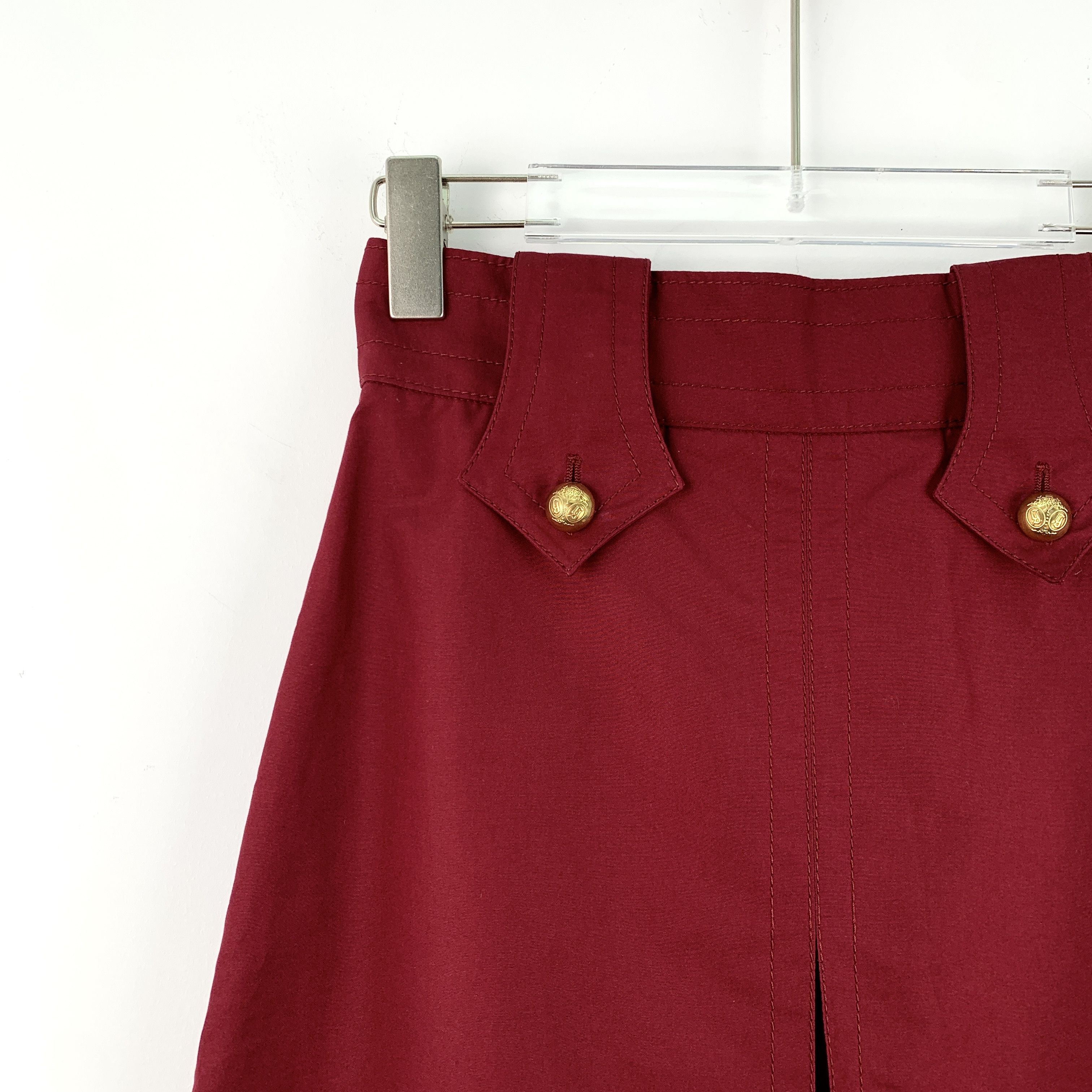 Gucci Gucci Skirt Side-Slit Cotton Red (Size S) Size 26" / US 2 / IT 38 - 7 Thumbnail