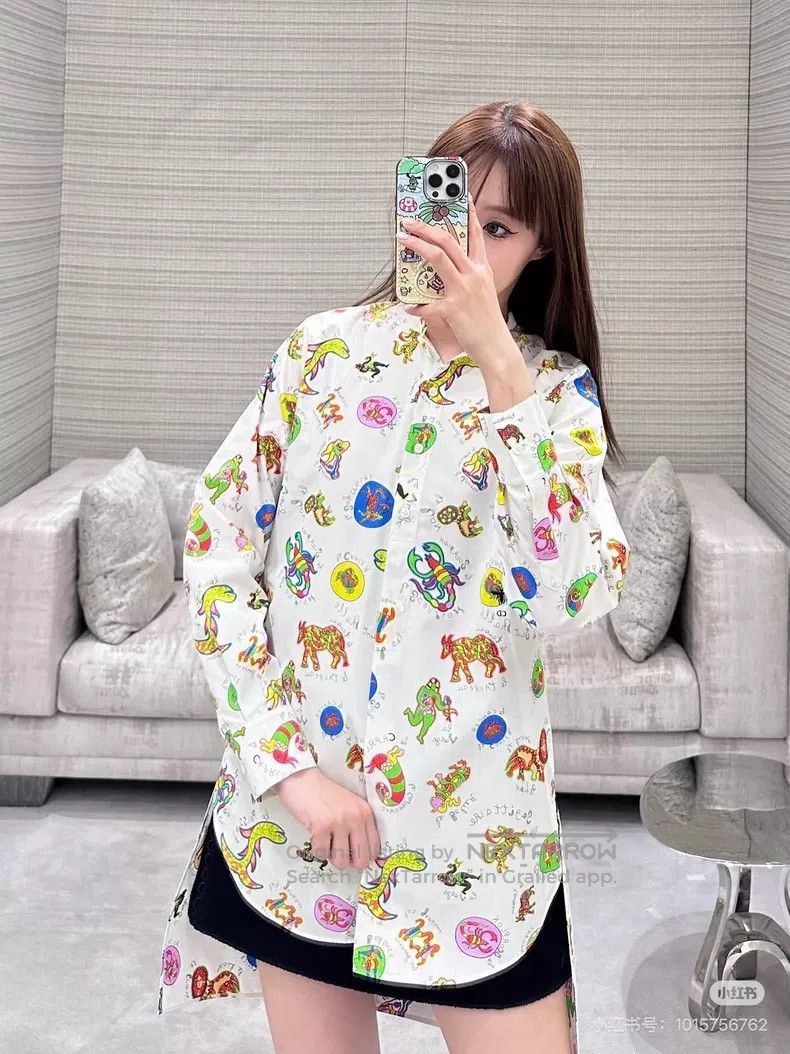 Dior Dior 24 Early Spring Dragon Year Limited Shirt Skirt Size XS / US 0-2 / IT 36-38 - 6 Thumbnail