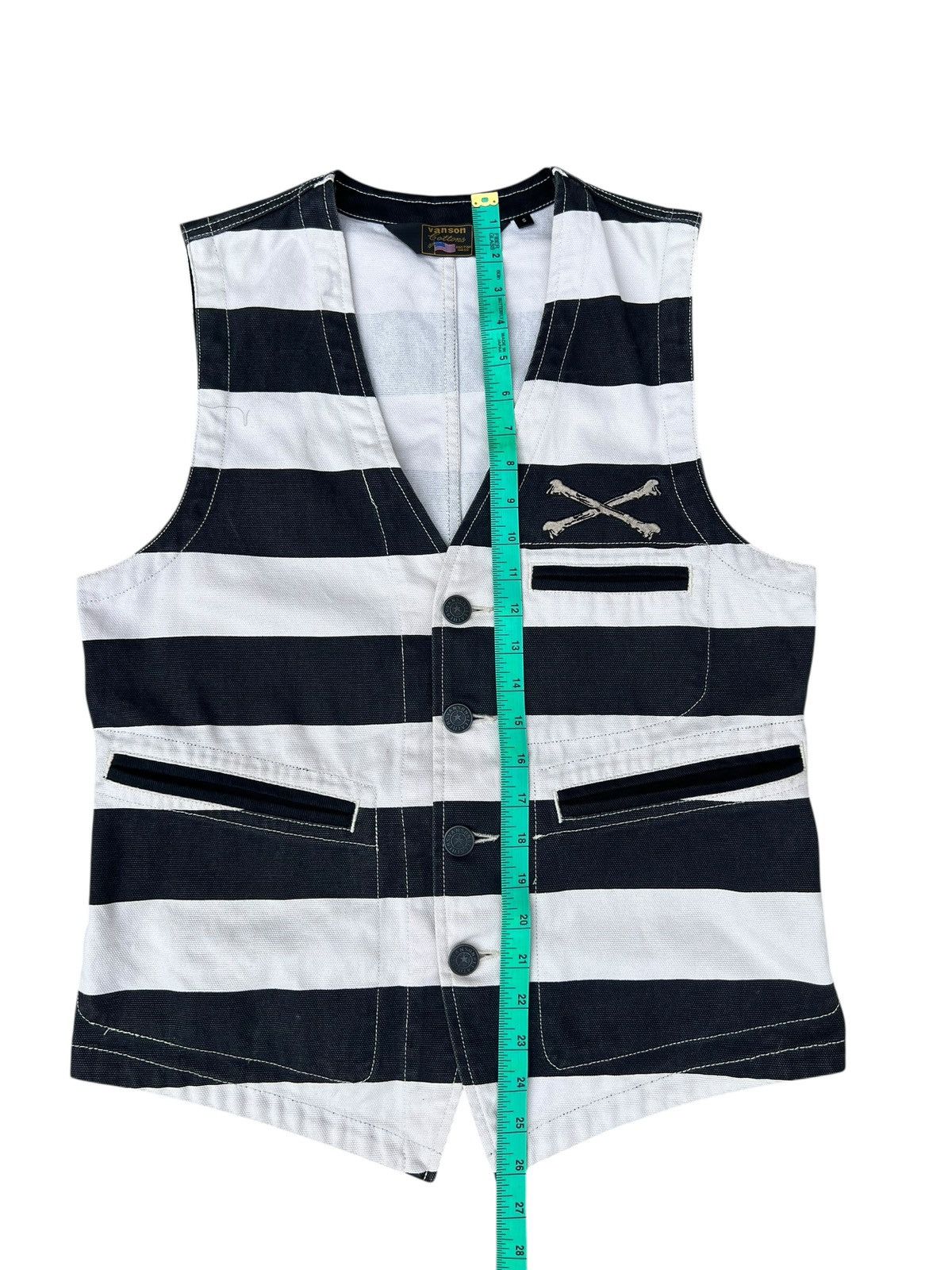 Vanson Leathers Vanson Cottons Jailer Border Striped Cotton Canvas Vest Size US S / EU 44-46 / 1 - 5 Thumbnail