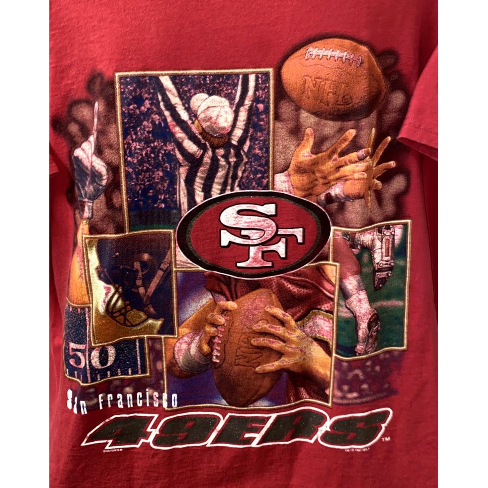 Lee Lee Sport T-Shirt Mens Red Short Sleeve SF 49ers XL USA Regular Cotton Sports Shirt Size US XL / EU 56 / 4 - 2 Thumbnail