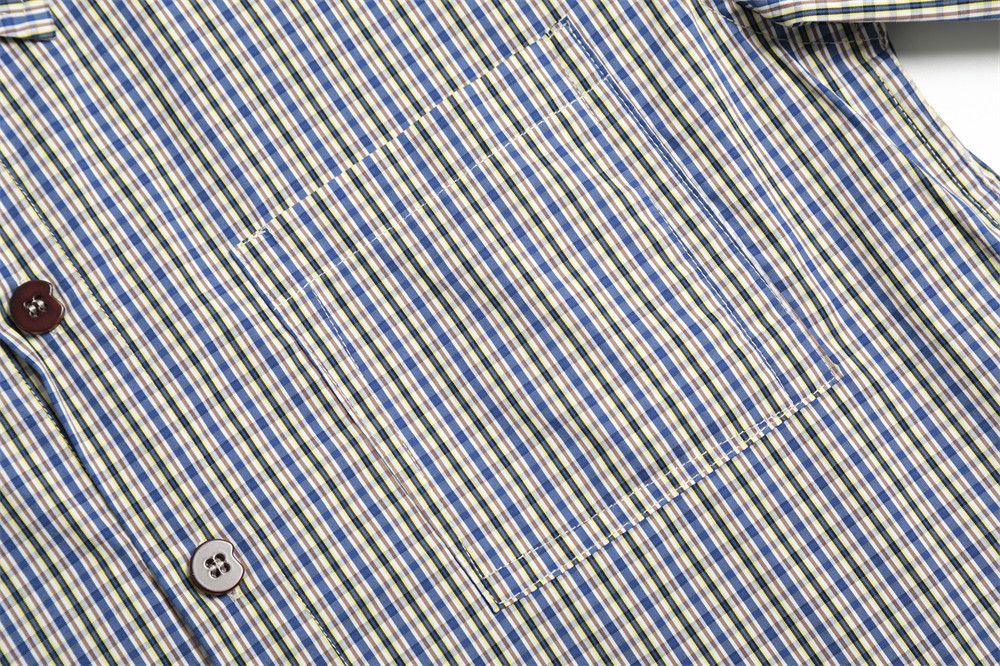 Japanese Brand × Vintage American retro men's loose vertical striped plaid shirt Size US L / EU 52-54 / 3 - 5 Thumbnail