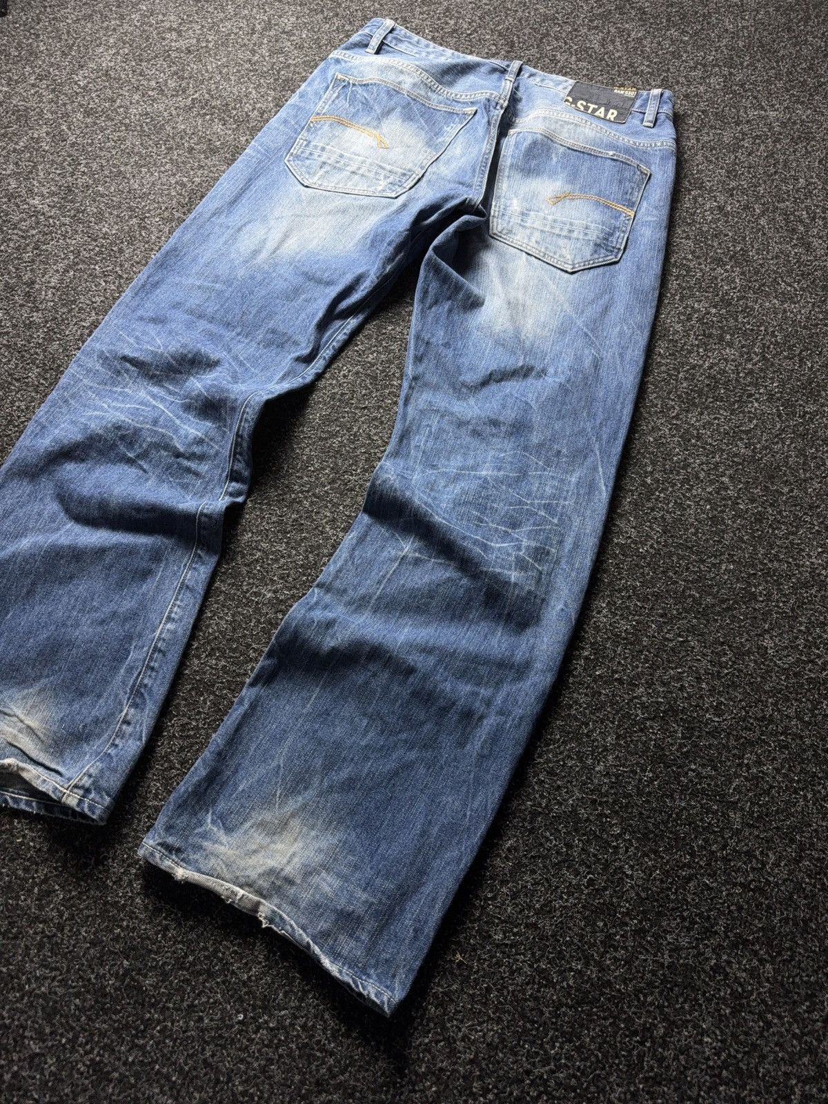 G-Star 00s Y2K G-Star RAW GS01 Distressed Destroyed Wide Jeans Size US 32 / EU 48 - 12 Thumbnail