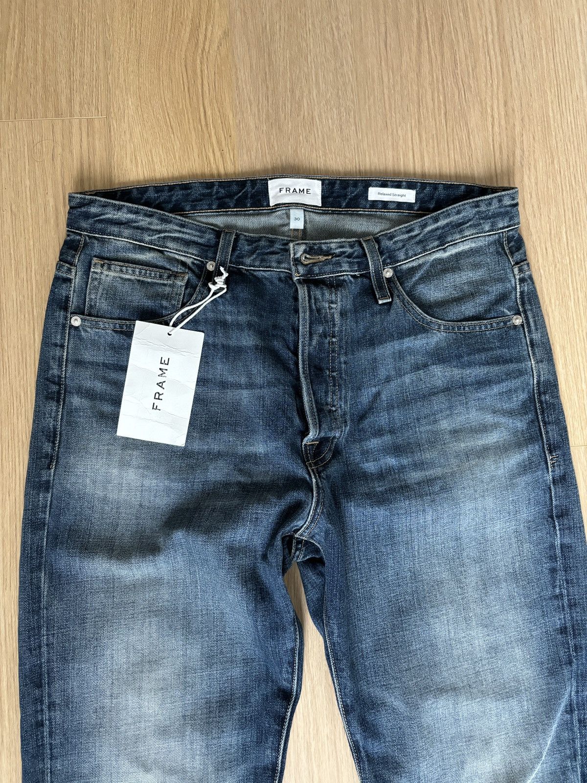 Image of Frame Relaxed Straight Jean Size 30 in Blue, Men's