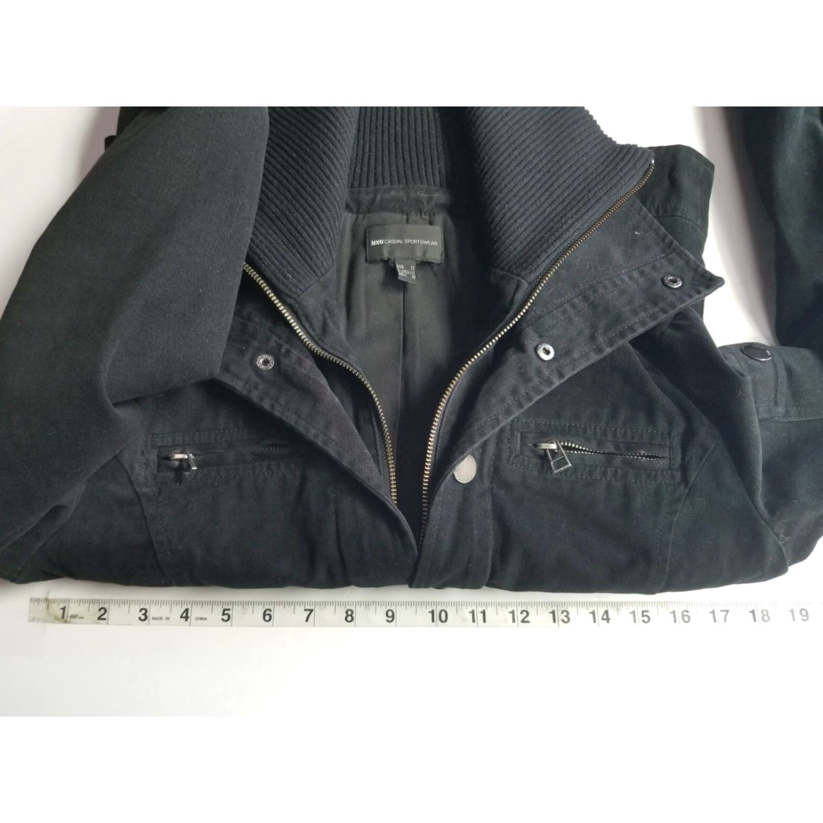 Mango Mango Women's Denim Jacket Black Button Up Cotton Jacket Accents Size XXS Regular Jacket Size XS / US 0-2 / IT 36-38 - 3 Thumbnail