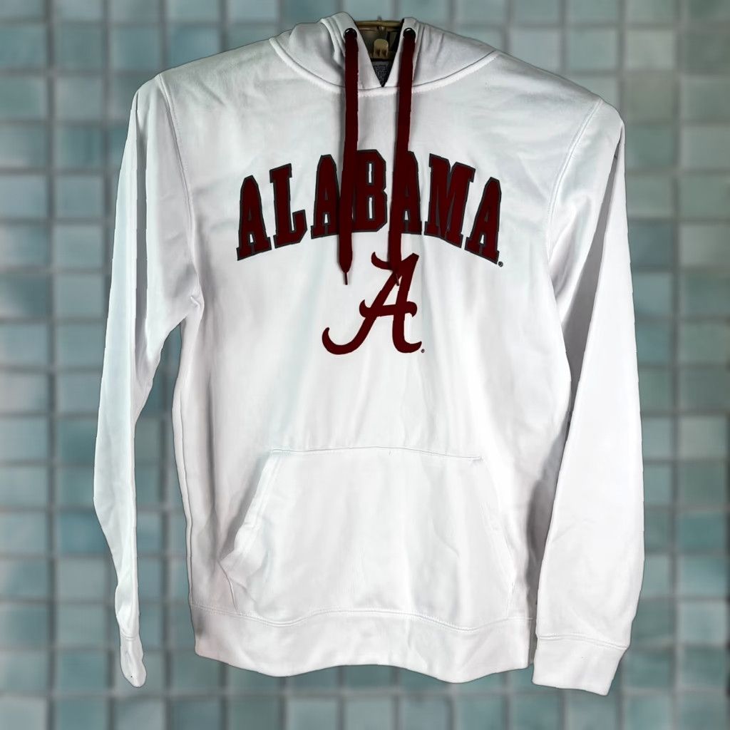 Vintage VINTAGE Alabama Crimson Tide Hoodie White Logo Size S Stadium Distressed Size US S / EU 44-46 / 1 - 1 Thumbnail