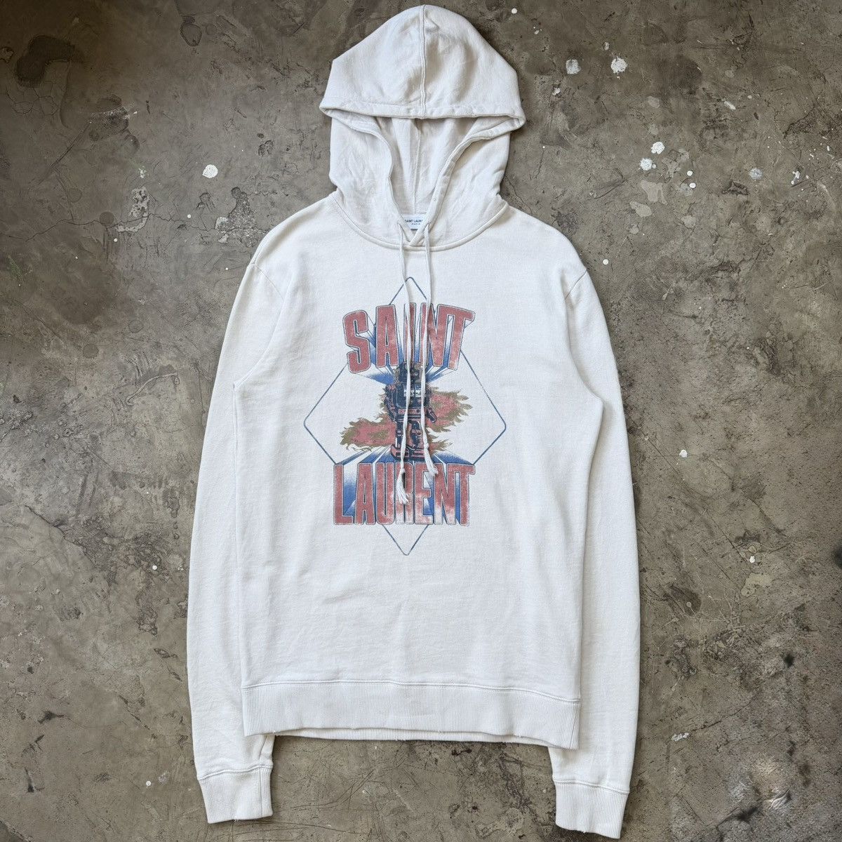 Saint Laurent Paris Saint Laurent - 2018 Distressed Robot Print Hoodie Size US XS / EU 42 / 0 - 1 Thumbnail