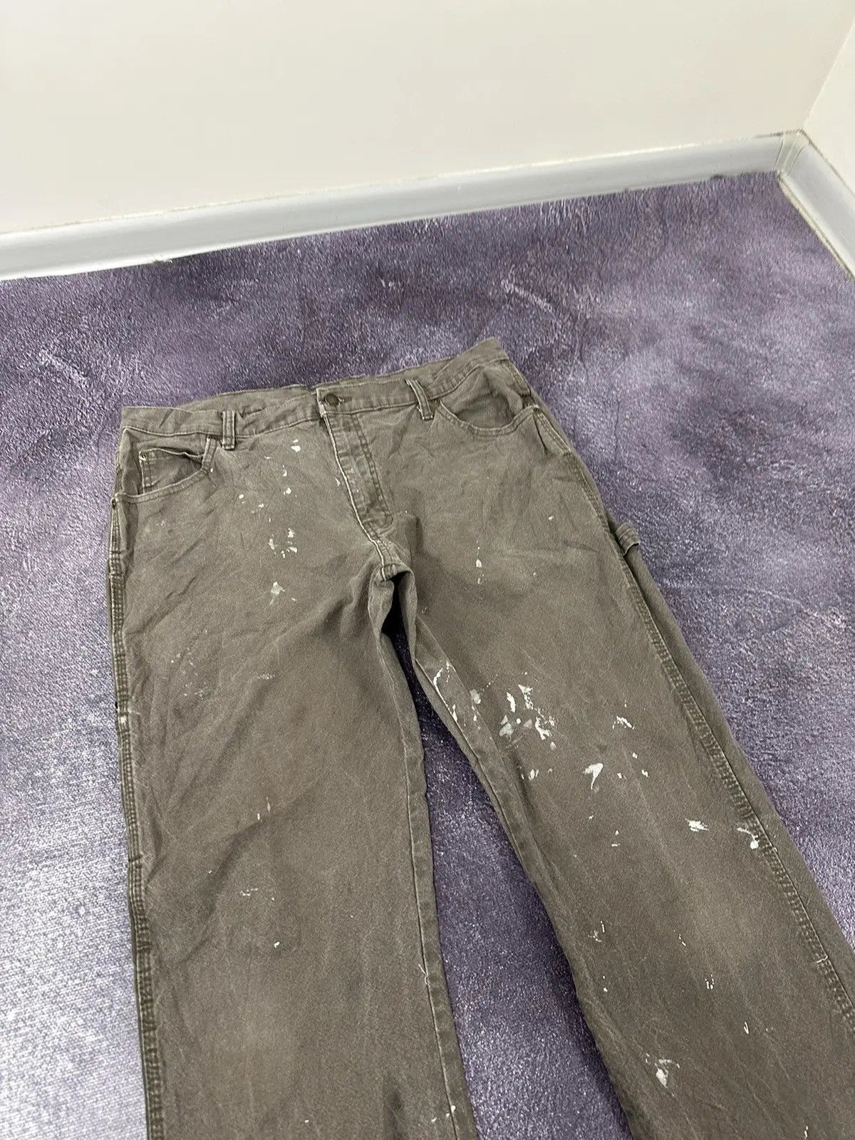 Dickies × Vintage Vintage Dickies Y2K Khaki Painted Work Hype Baggy Pants Size US 36 / EU 52 - 9 Thumbnail