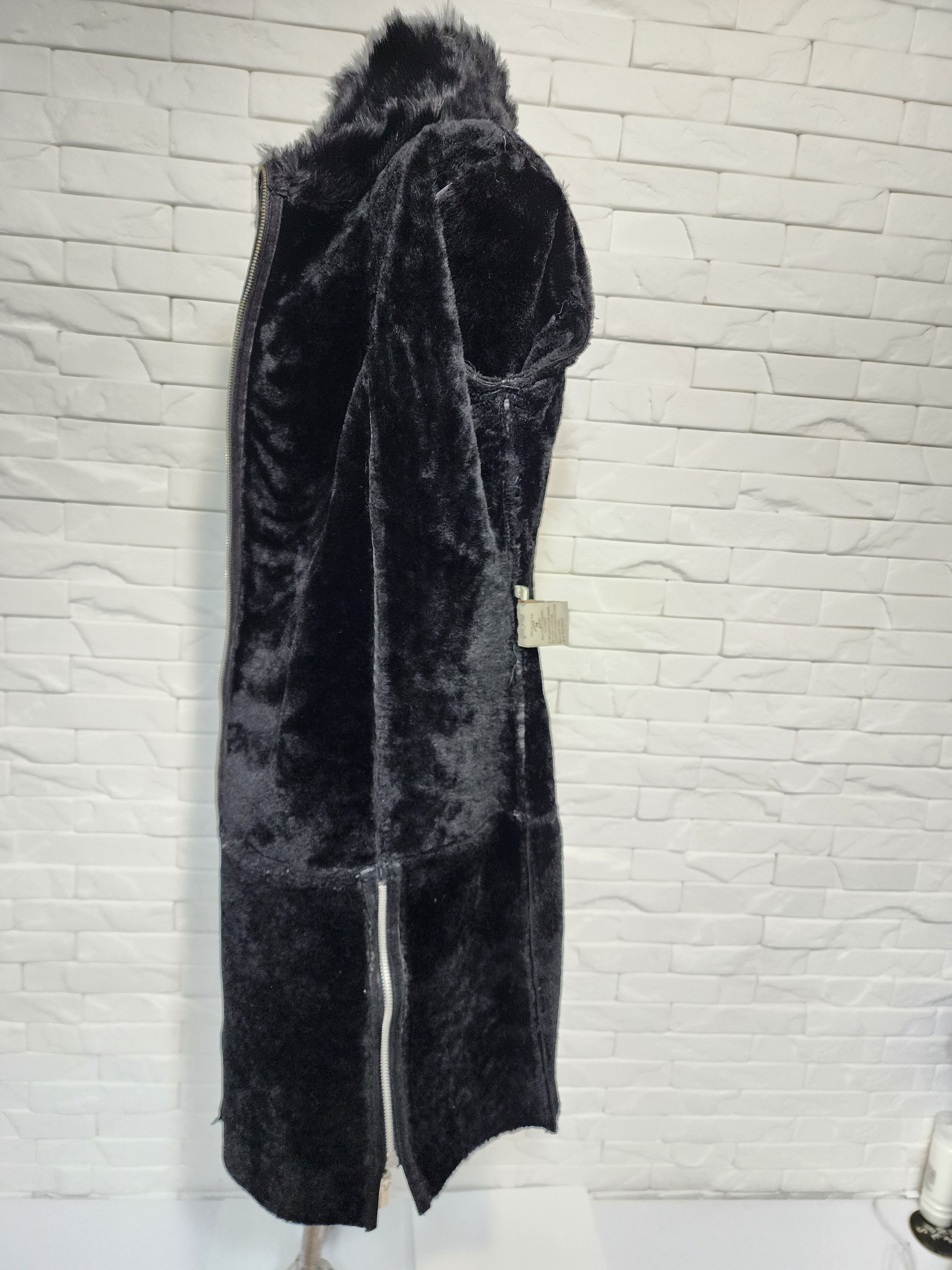 Genuine Leather Black Sheepskin Coat: Genuine Fur, Metal Zipper Size S / US 4 / IT 40 - 9 Thumbnail