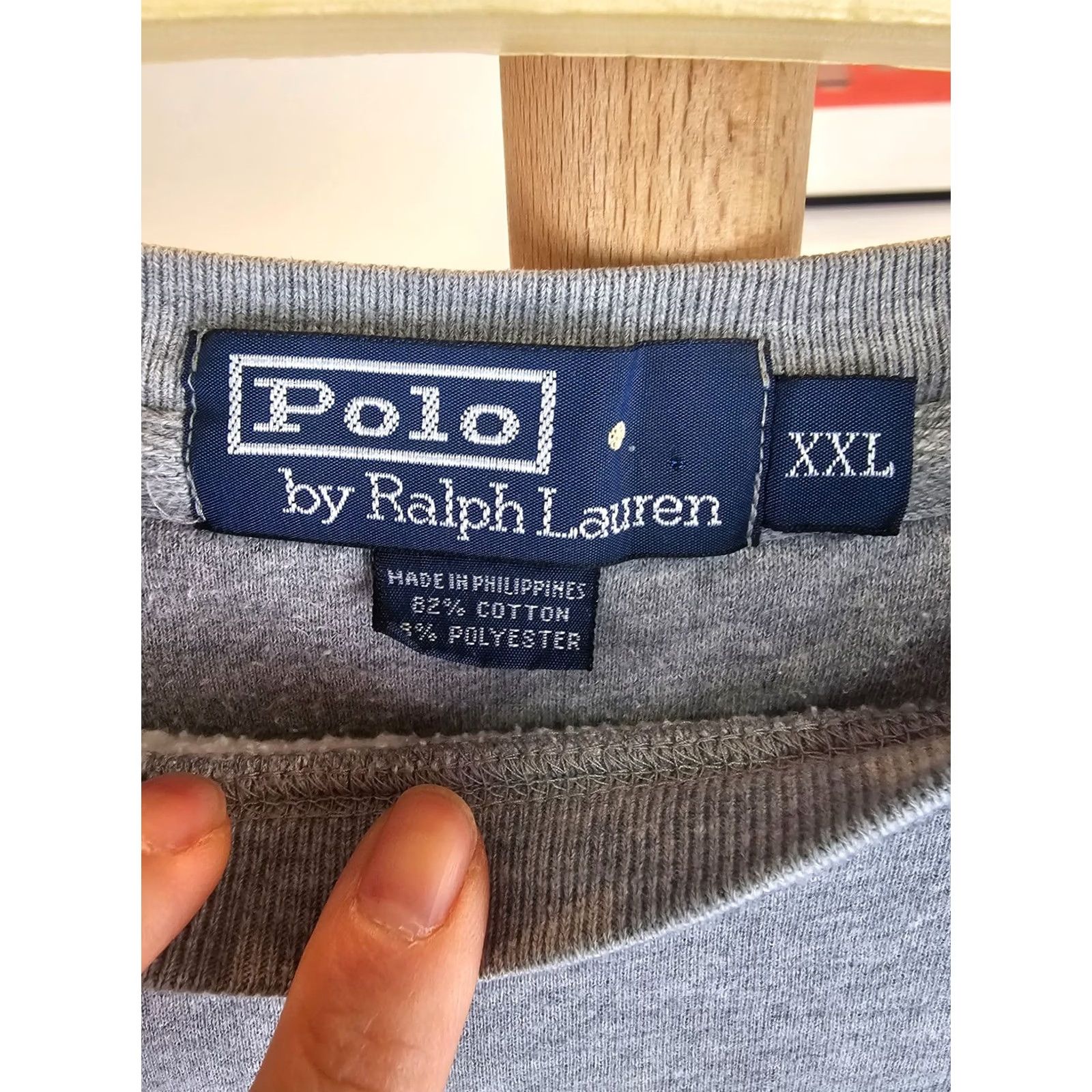 Polo Ralph Lauren VINTAGE Polo Ralph Lauren SHIRT Sweatshirt Gray Cotton 2XL Adult Men Pullover 90s SHIRT Mens Size US XXL / EU 58 / 5 - 3 Thumbnail