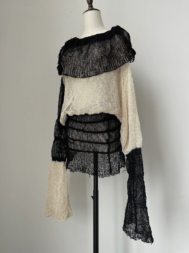 Issey Miyake Issey Miyake Black and white pullover top Size S / US 4 / IT 40 - 4 Thumbnail