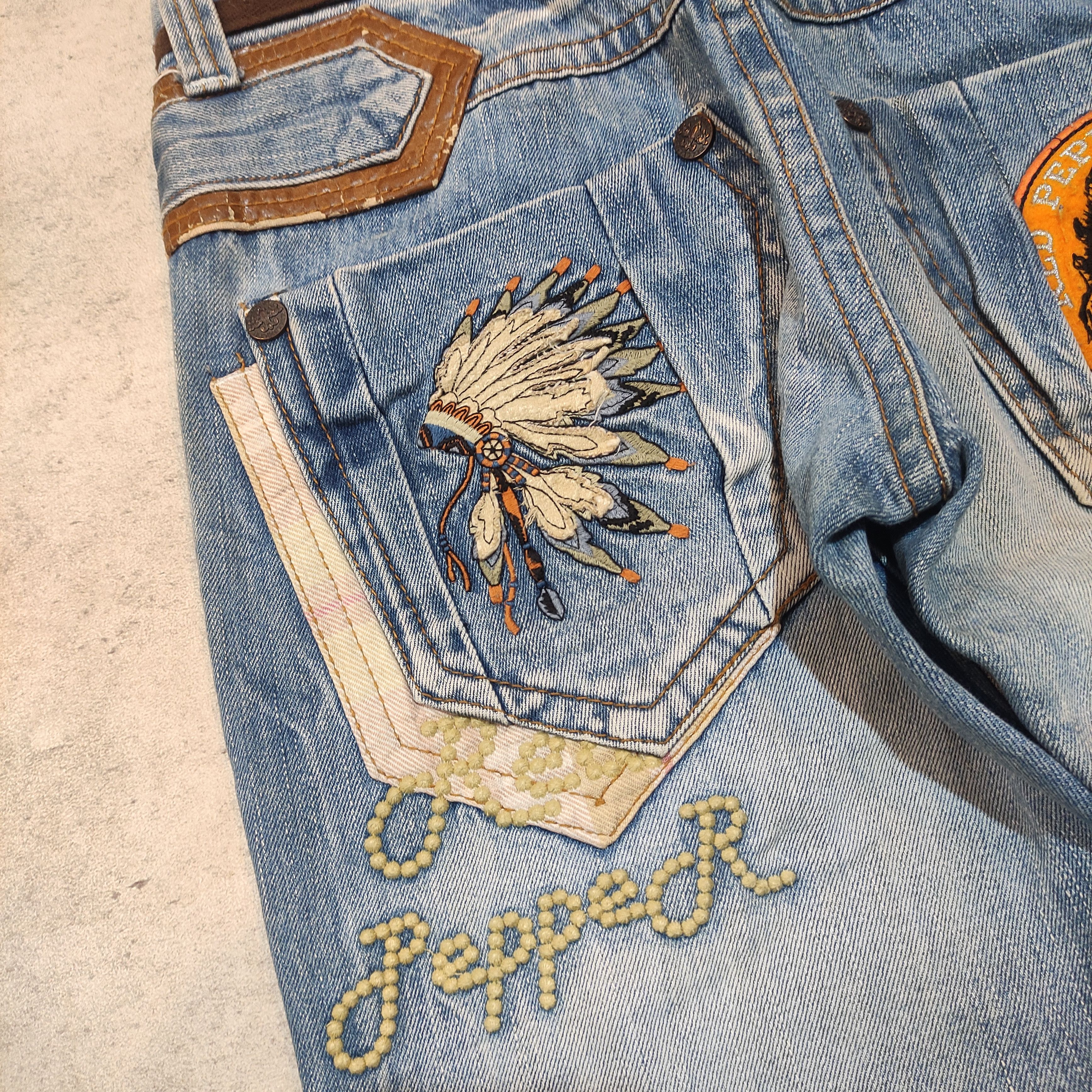 Tornado Mart RARE!! Red Pepper Archive Denim 2000s Vkei Y2k Size US 29 - 6 Thumbnail