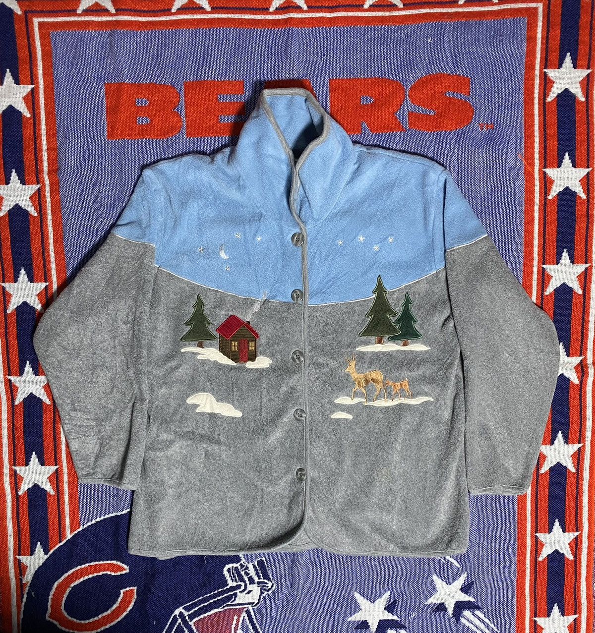 Vintage Vintage Northern Reflections Christmas Fleece Sweater Size US L / EU 52-54 / 3 - 1 Thumbnail