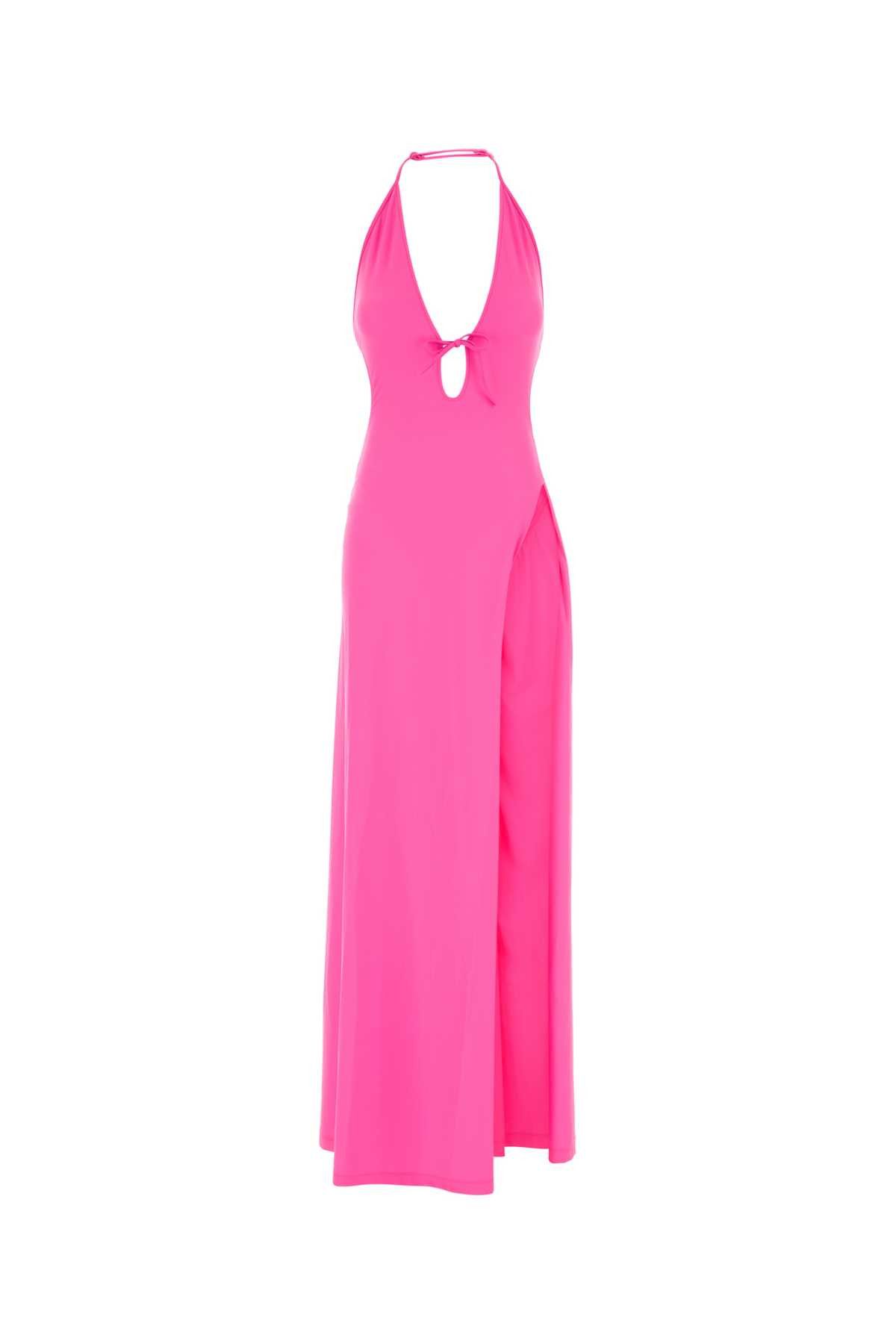 Balenciaga Fluo Pink Stretch Nylon Dress Size S / US 4 / IT 40 - 1 Thumbnail