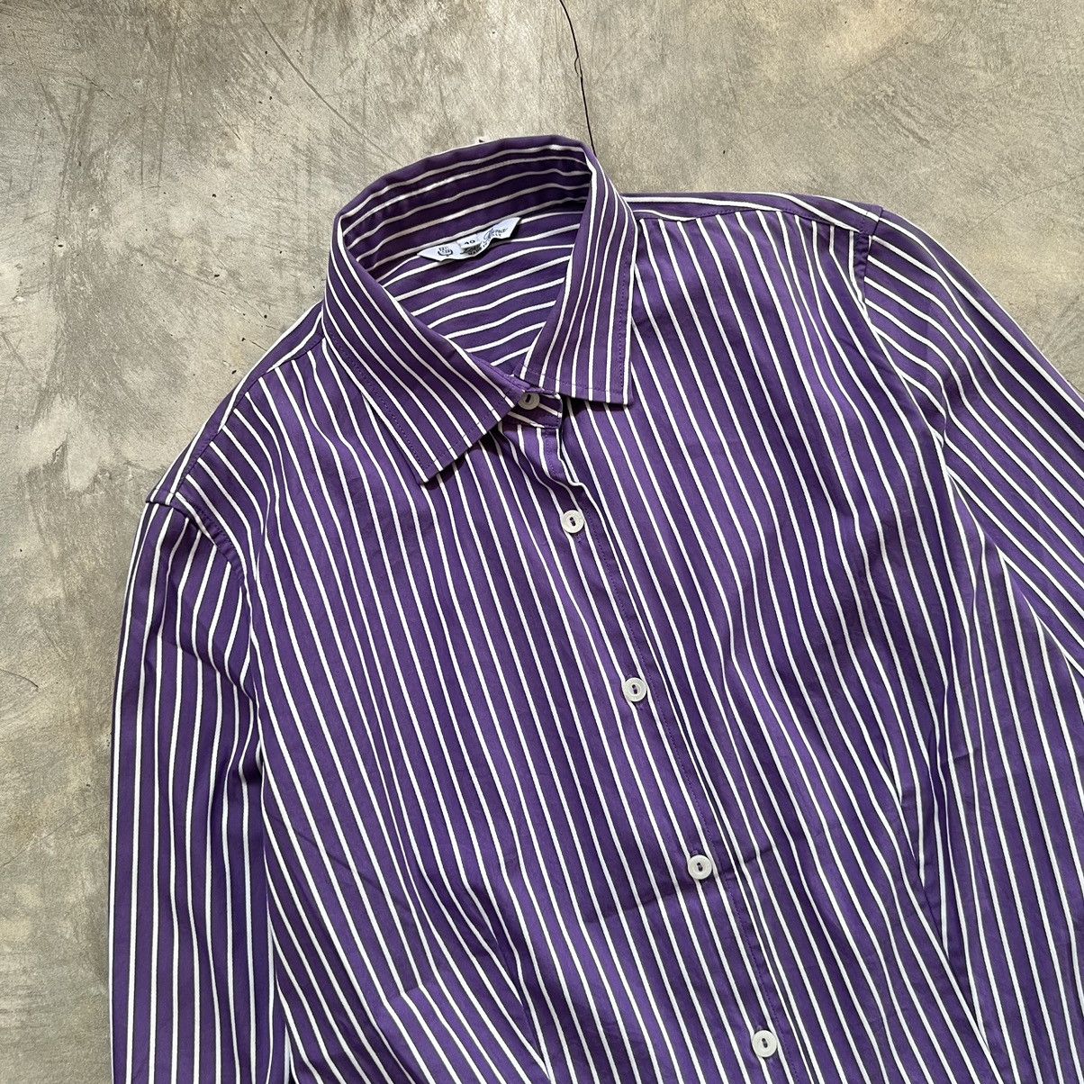 Loro Piana Loro Piana Purple Stripe Long Sleeve Button up Shirt Size S / US 4 / IT 40 - 2 Thumbnail