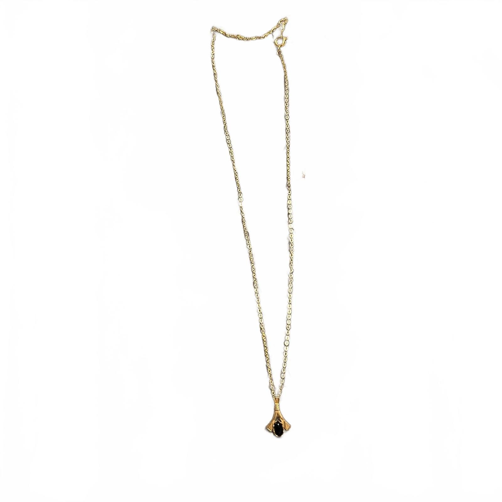 Unknown London Gold-tone Necklace with Black Pendant Size ONE SIZE - 1 Preview