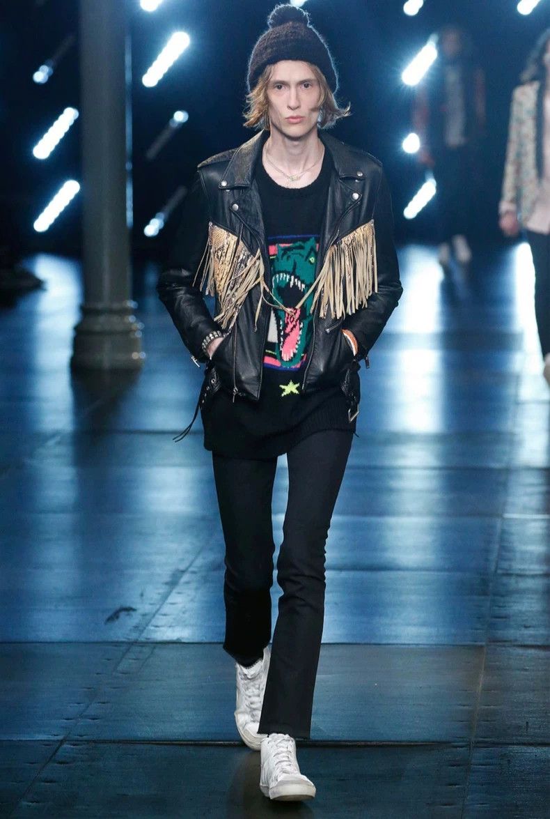 Saint Laurent Paris Saint Laurent Paris 2016SS Snake pattern fringed leather j Size US S / EU 44-46 / 1 - 4 Thumbnail