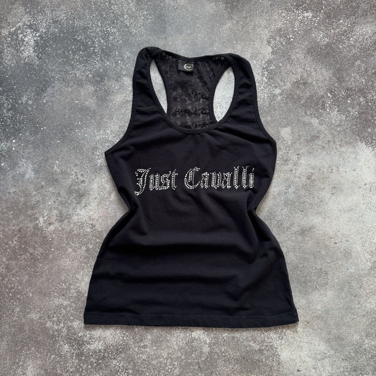 Just Cavalli Just Cavalli Vintage Y2K Rhinestones Gothic Logo Tank Top Size M / US 6-8 / IT 42-44 - 1 Thumbnail