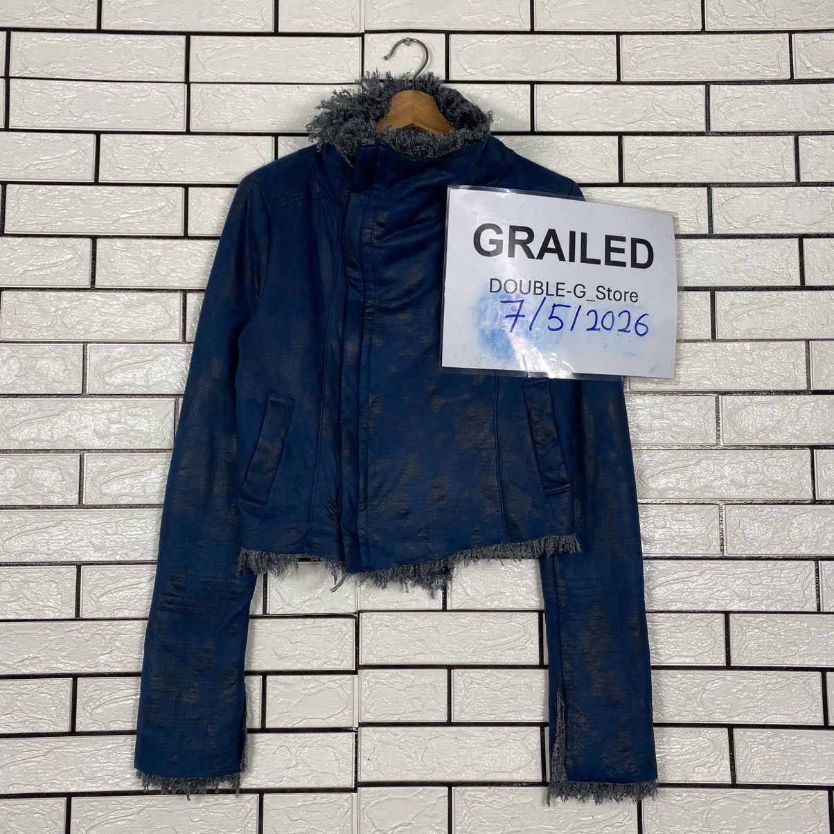 Japanese Brand Cropped Parachute Leather Jacket Spiralgirl Faux Fur Blanket Size M / US 6-8 / IT 42-44 - 1 Thumbnail