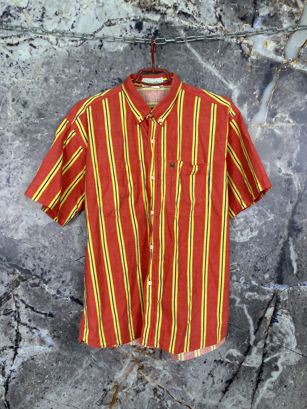 Benetton × Vintage Men’s Benetton Shirt Button Up Streetwear Size Large Size US L / EU 52-54 / 3 - 1 Thumbnail