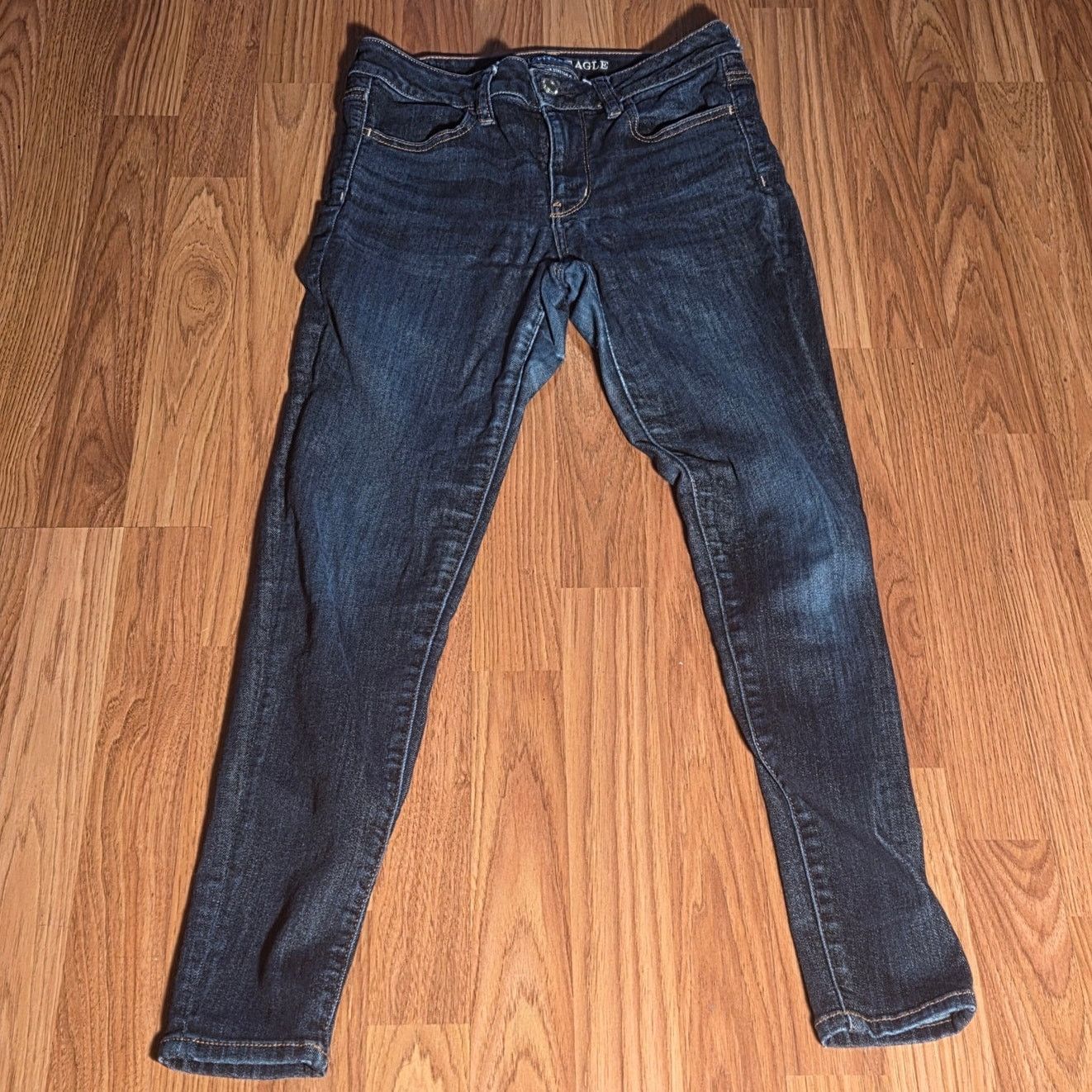 American Eagle Outfitters American Eagle Navy Blue Super Stretch Women's Jeans Size 27" / US 4 / IT 40 - 3 Thumbnail