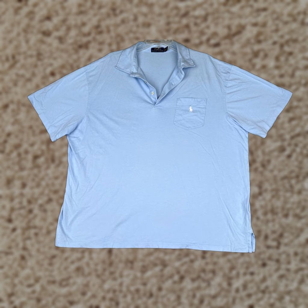 Polo Ralph Lauren Polo Ralph Lauren Shirt Adult 2XB Blue 100% Cotton Short Sleeve Pocket Polo Shirt Mens 2XB Blue Polo Ralph Lauren Shirt Size US XXL / EU 58 / 5 - 1 Thumbnail