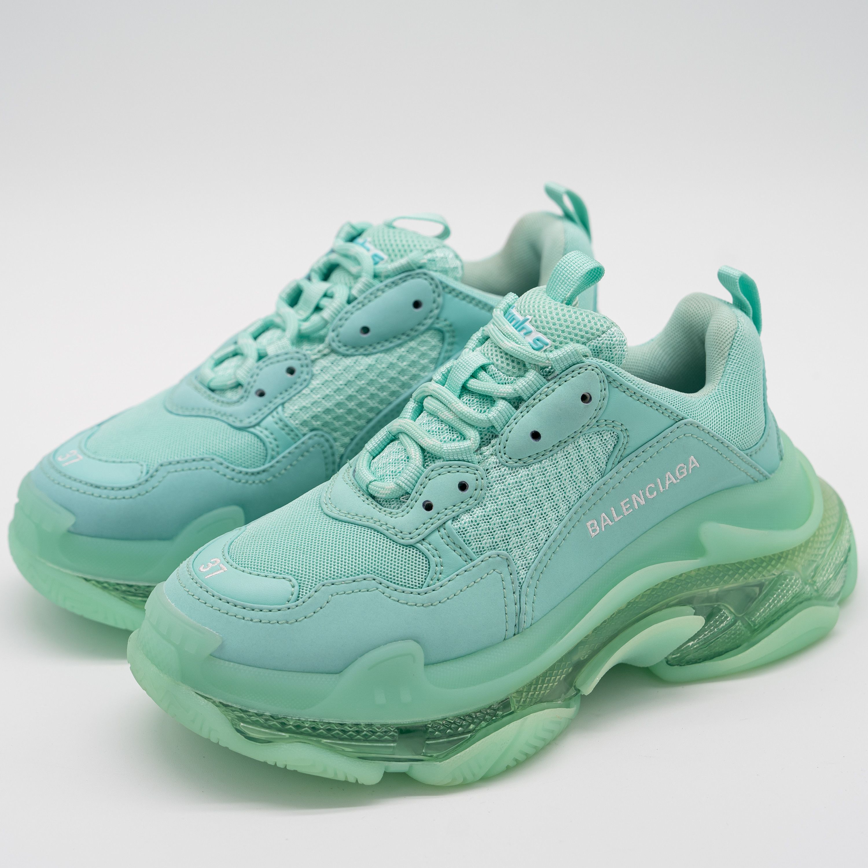Balenciaga 37 EU / 7 US Balenciaga Triple S Sneakers Mint Green Size US 7 / IT 37 - 1 Thumbnail