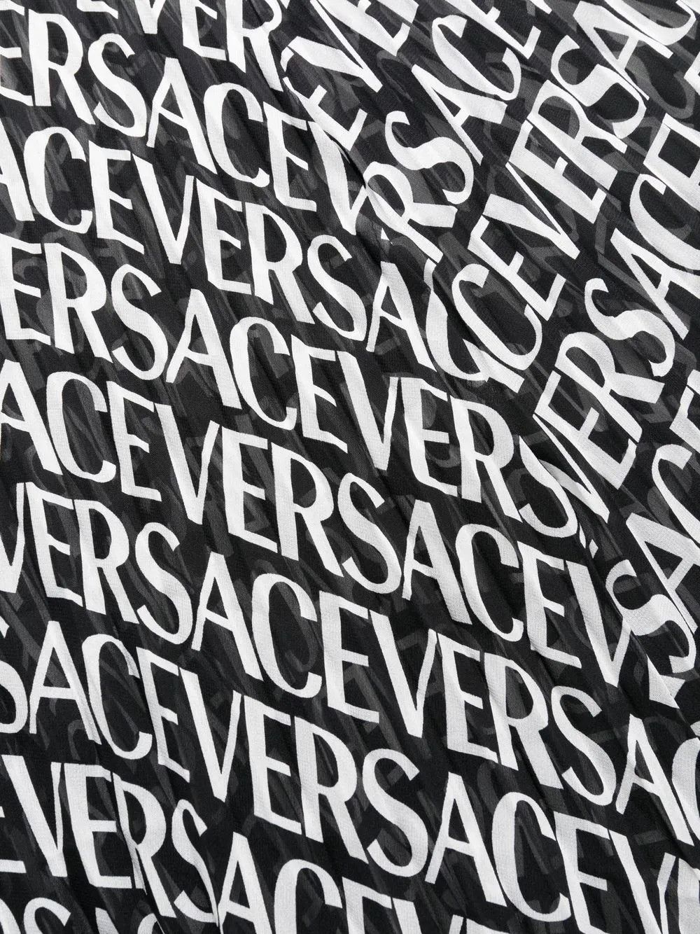 Versace o1y0226 Silk Midi Dress in Black/White Size S / US 4 / IT 40 - 6 Thumbnail