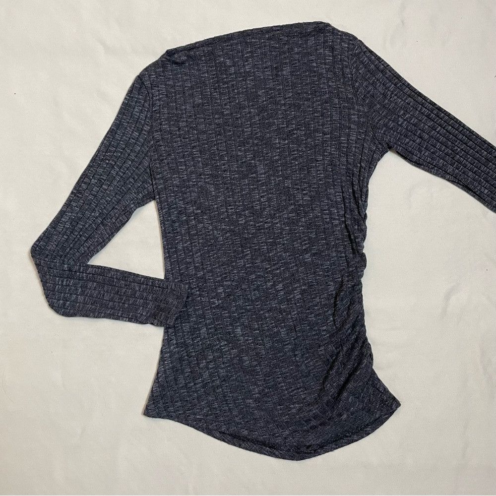 Michael Stars Michael Stars Ribbed Long Sleeve Ruched One Side Rayon Swea Size ONE SIZE - 6 Thumbnail